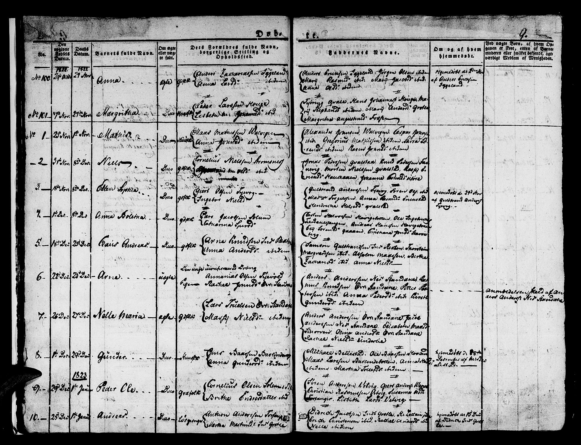 Kinn sokneprestembete, SAB/A-80801/H/Haa/Haaa/L0004/0001: Parish register (official) no. A 4I, 1822-1840, p. 9