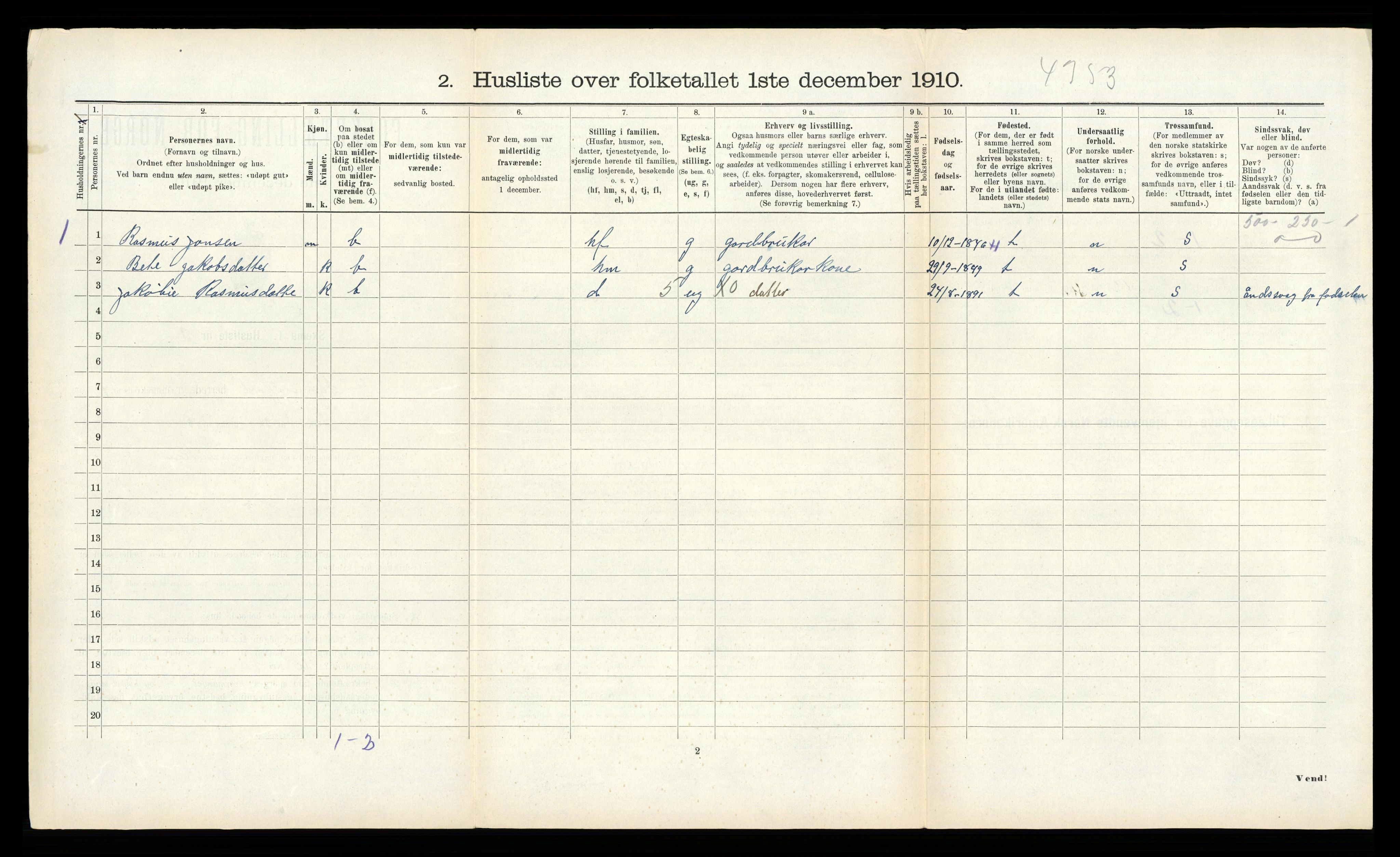 RA, 1910 census for Hjørundfjord, 1910, p. 177