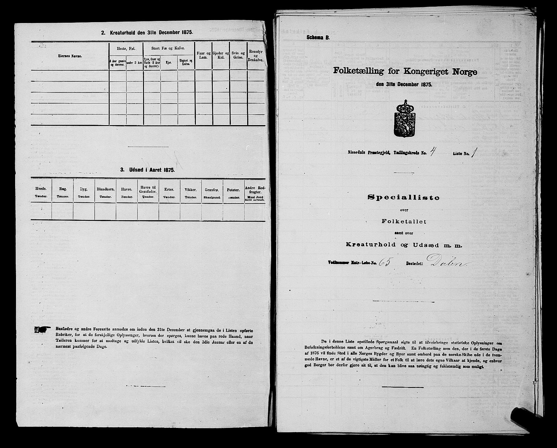 SAKO, 1875 census for 0830P Nissedal, 1875, p. 279