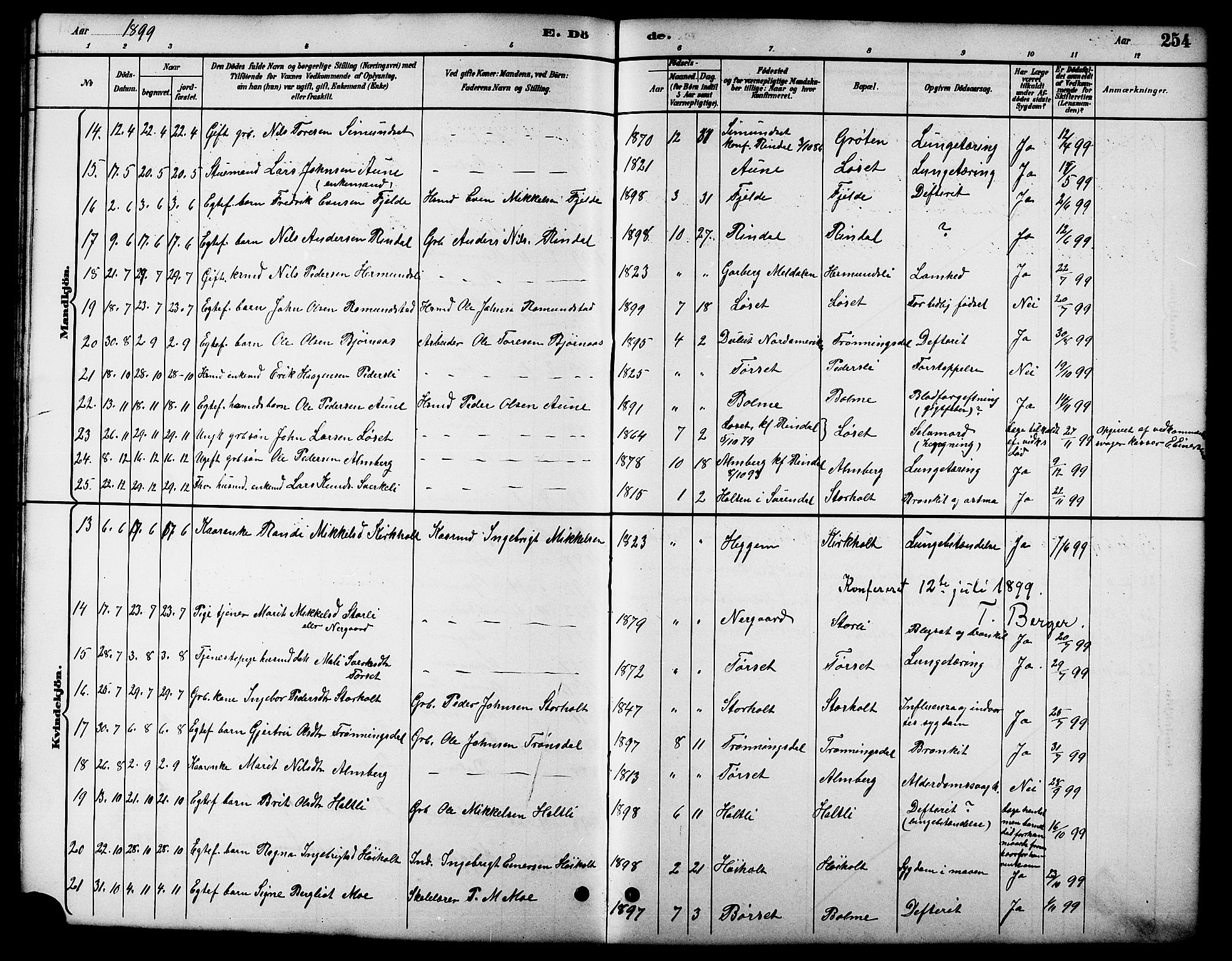 Ministerialprotokoller, klokkerbøker og fødselsregistre - Møre og Romsdal, AV/SAT-A-1454/598/L1078: Parish register (copy) no. 598C03, 1892-1909, p. 254