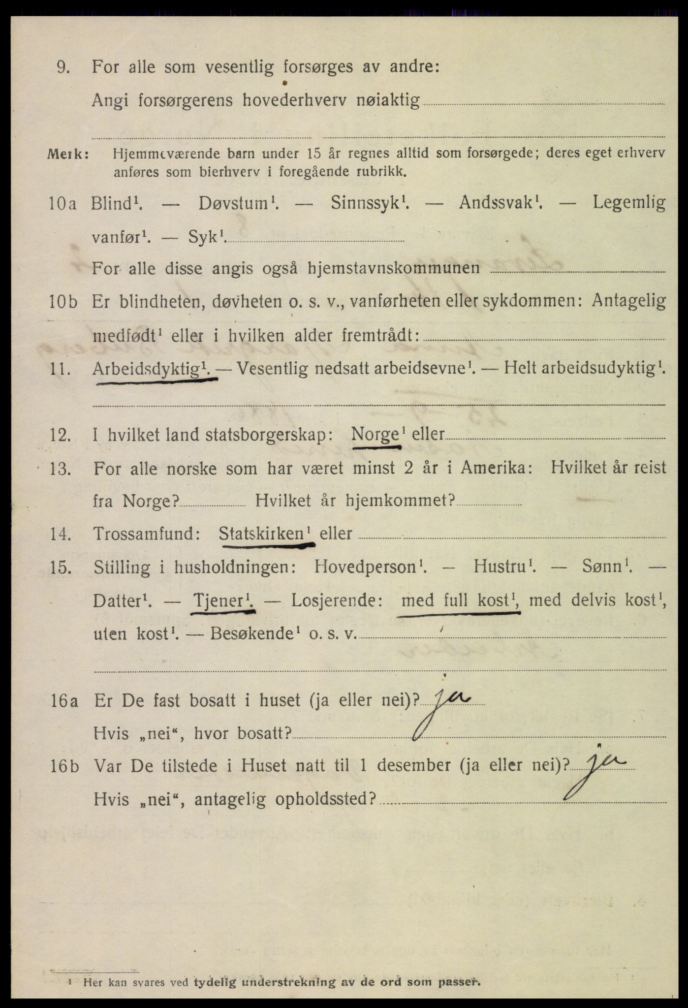 SAT, 1920 census for Levanger town, 1920, p. 2803