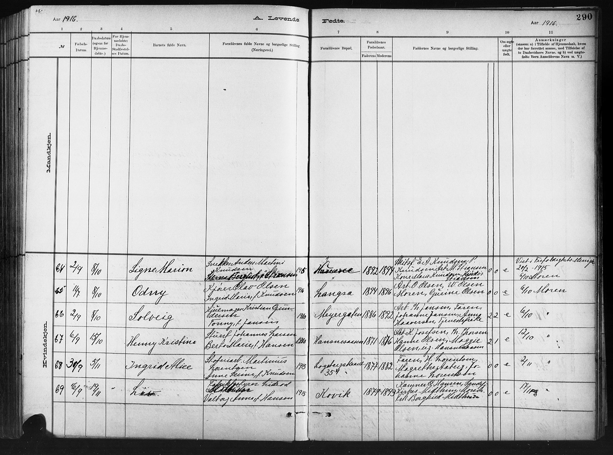 Barbu sokneprestkontor, SAK/1111-0003/F/Fb/L0002: Parish register (copy) no. B 2, 1890-1922, p. 290