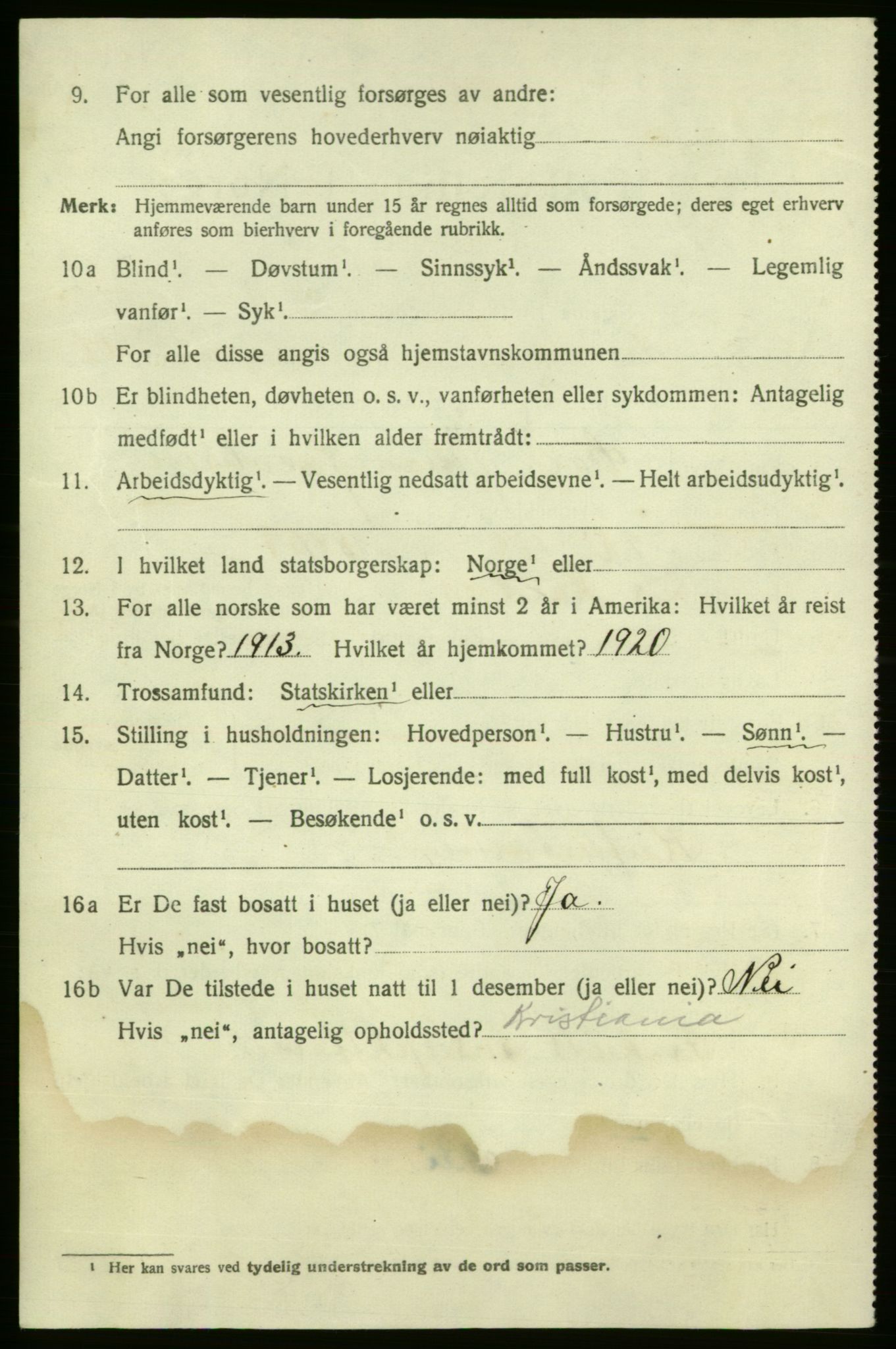 SAO, 1920 census for Fredrikshald, 1920, p. 19914