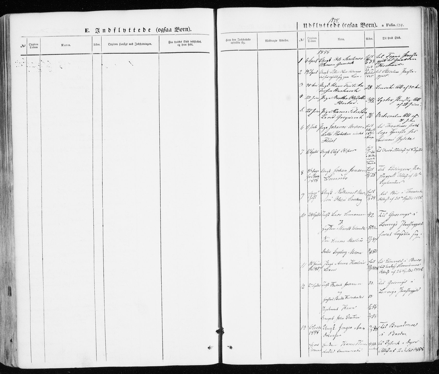 Ibestad sokneprestembete, SATØ/S-0077/H/Ha/Haa/L0008kirke: Parish register (official) no. 8, 1850-1859, p. 524