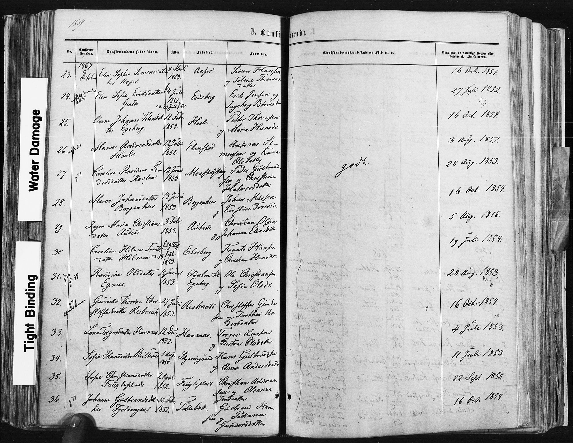Trøgstad prestekontor Kirkebøker, AV/SAO-A-10925/F/Fa/L0009: Parish register (official) no. I 9, 1865-1877, p. 169