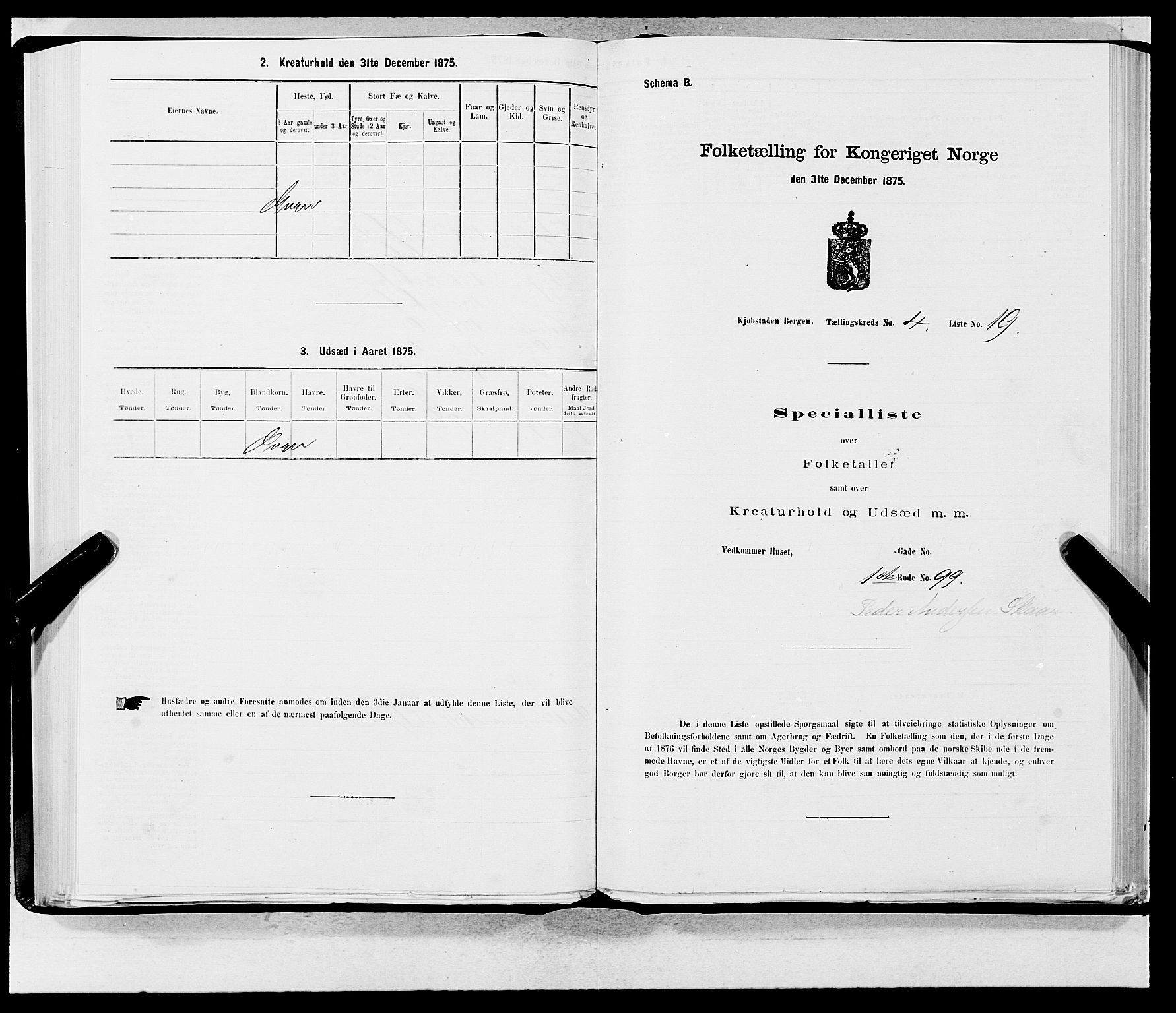 SAB, 1875 census for 1301 Bergen, 1875, p. 195