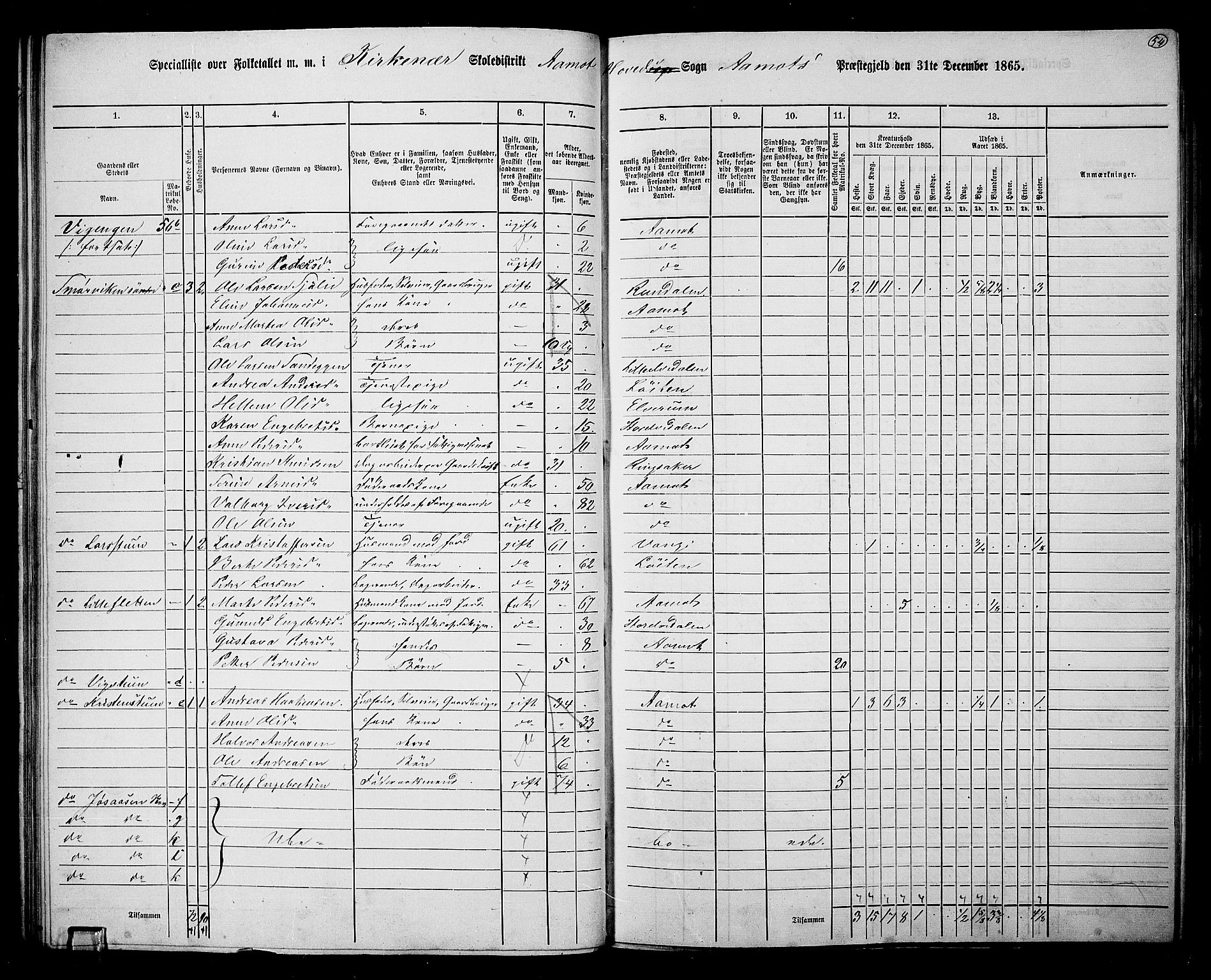 RA, 1865 census for Åmot, 1865, p. 51