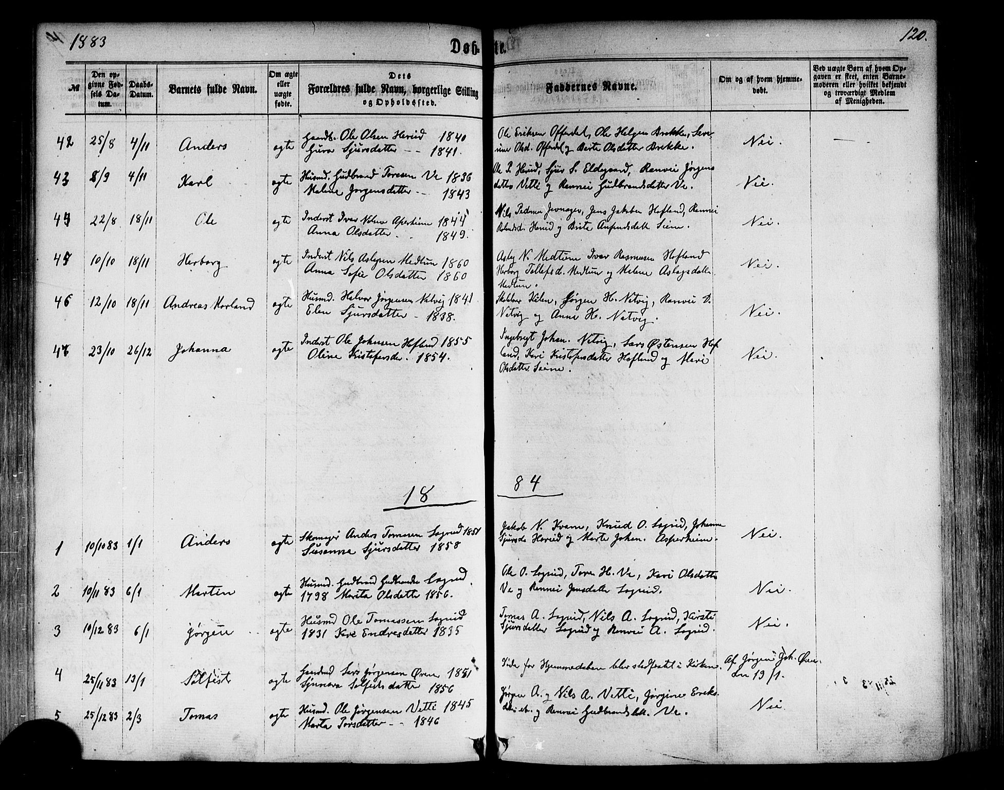 Årdal sokneprestembete, SAB/A-81701: Parish register (official) no. A 3, 1863-1886, p. 120