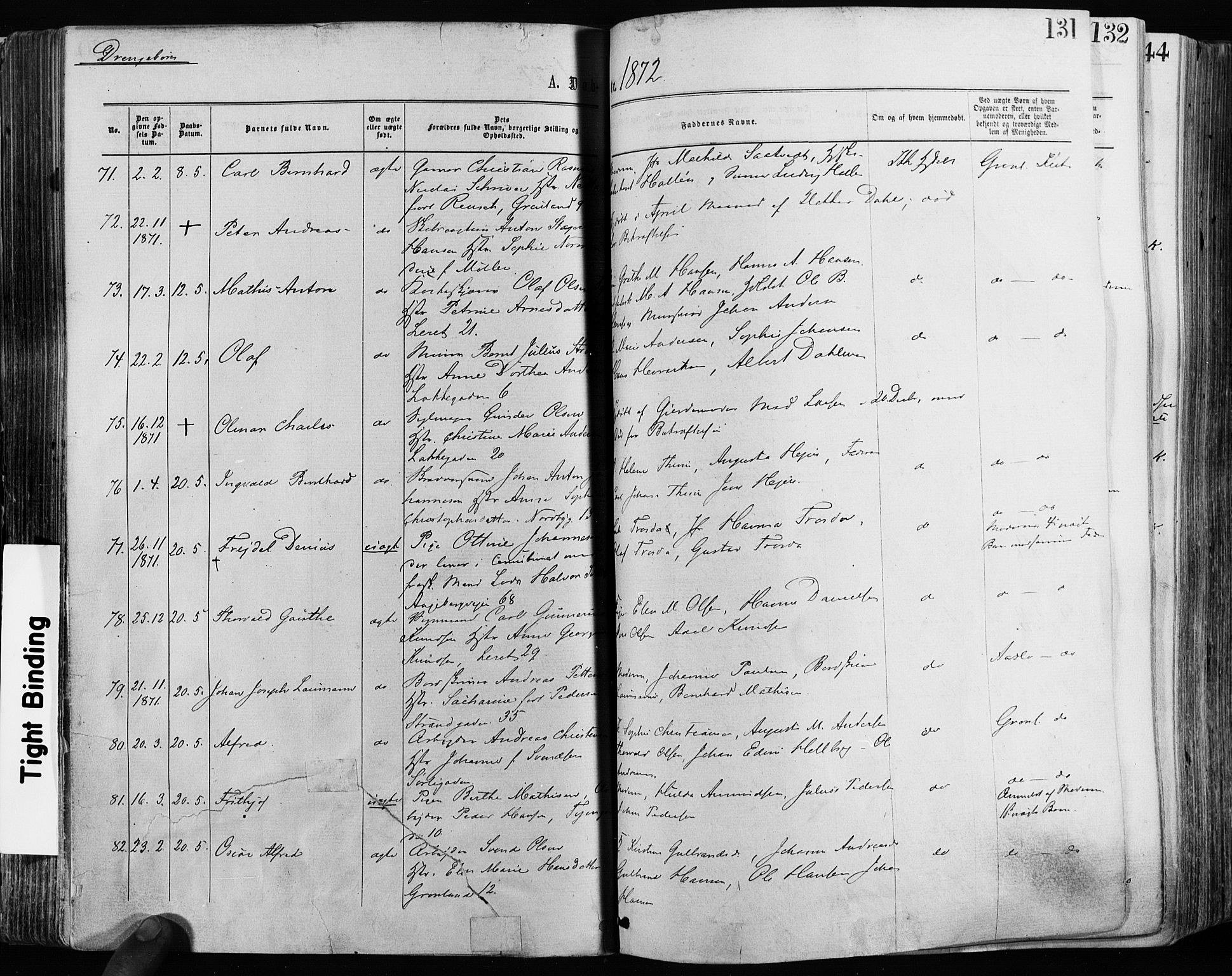 Grønland prestekontor Kirkebøker, SAO/A-10848/F/Fa/L0004: Parish register (official) no. 4, 1869-1880, p. 131