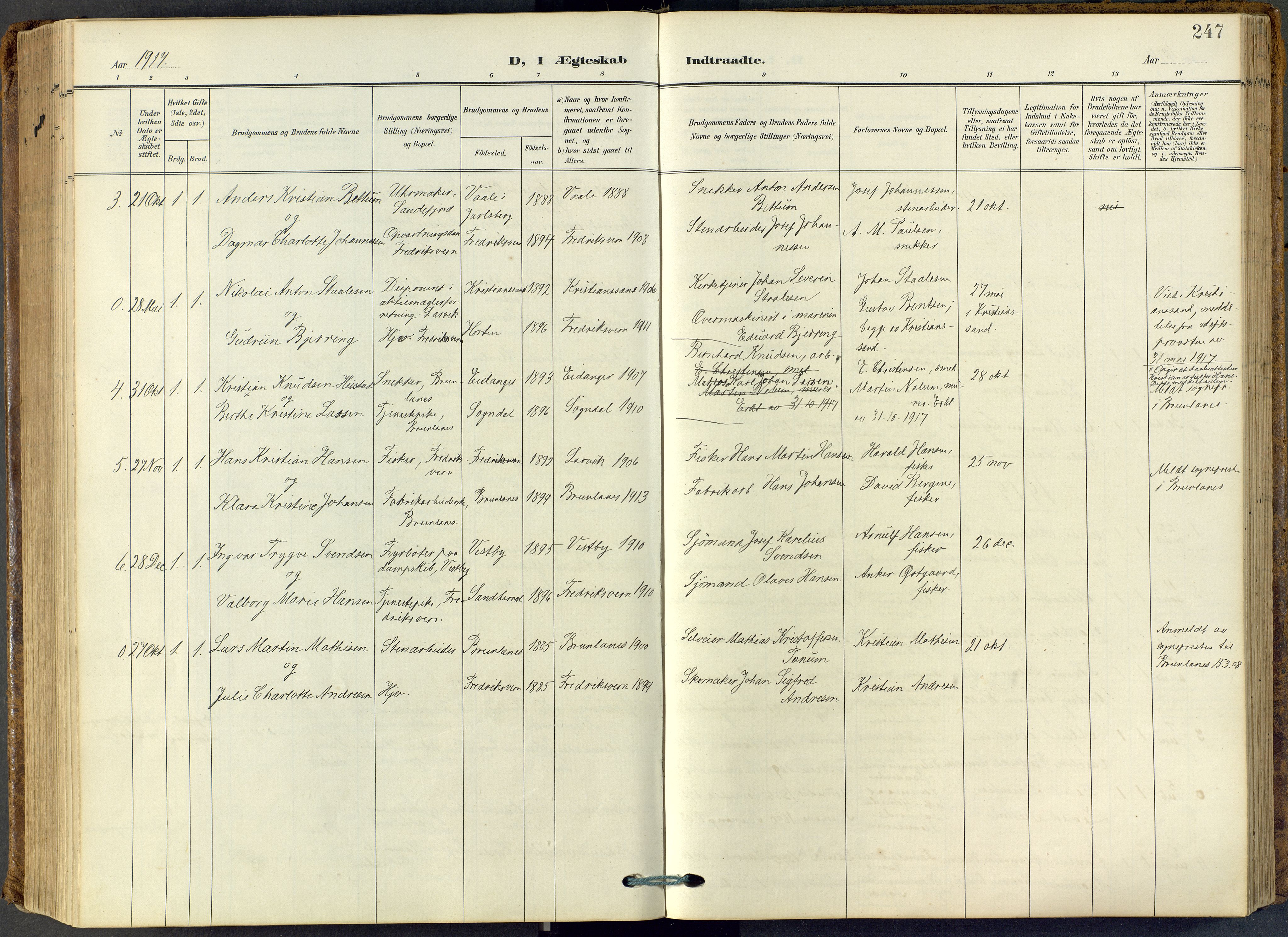 Stavern kirkebøker, SAKO/A-318/F/Fa/L0009: Parish register (official) no. 9, 1906-1955, p. 247