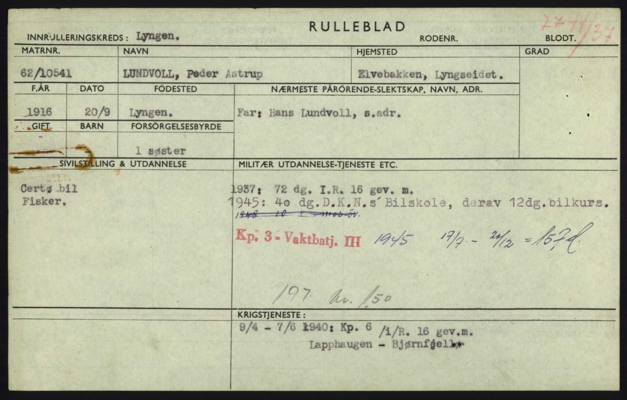 Forsvaret, Troms infanteriregiment nr. 16, AV/RA-RAFA-3146/P/Pa/L0021: Rulleblad for regimentets menige mannskaper, årsklasse 1937, 1937, p. 721