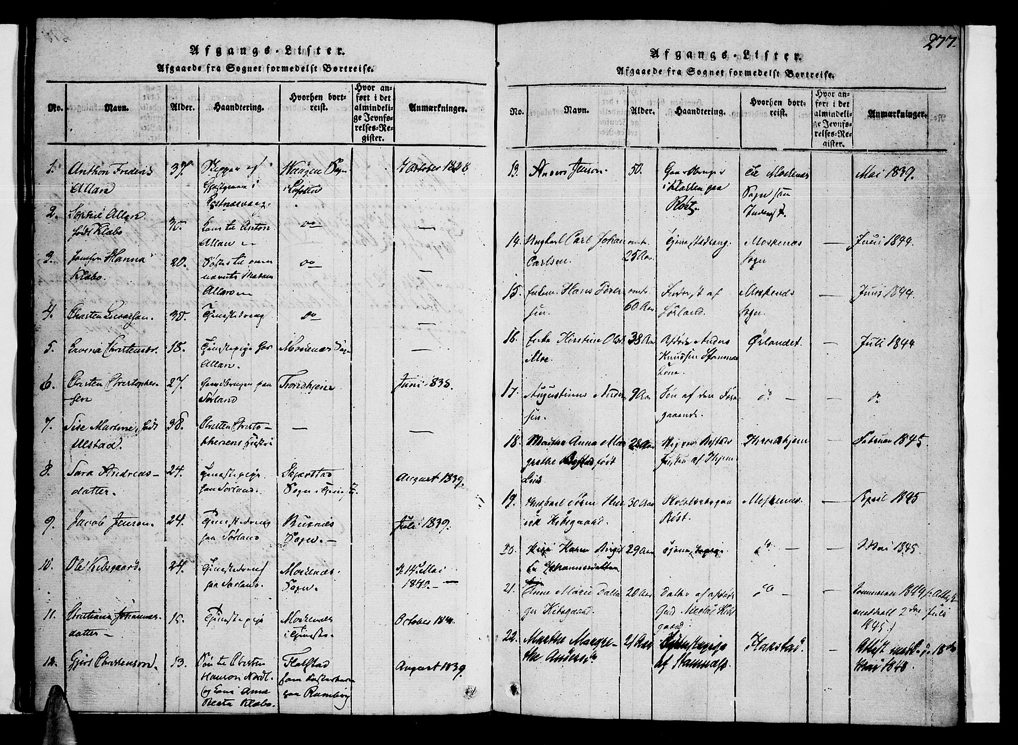 Ministerialprotokoller, klokkerbøker og fødselsregistre - Nordland, SAT/A-1459/807/L0120: Parish register (official) no. 807A03, 1821-1848, p. 277