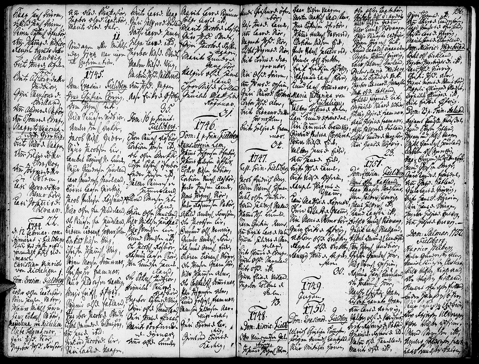 Fjelberg sokneprestembete, SAB/A-75201/H/Haa: Parish register (official) no. A 1, 1739-1759, p. 136
