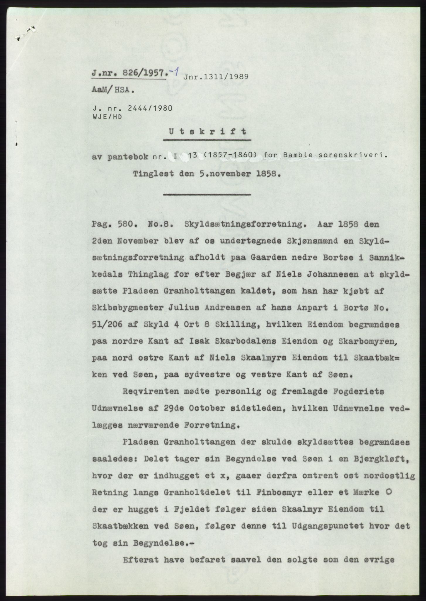 Statsarkivet i Kongsberg, SAKO/A-0001, 1957, p. 73