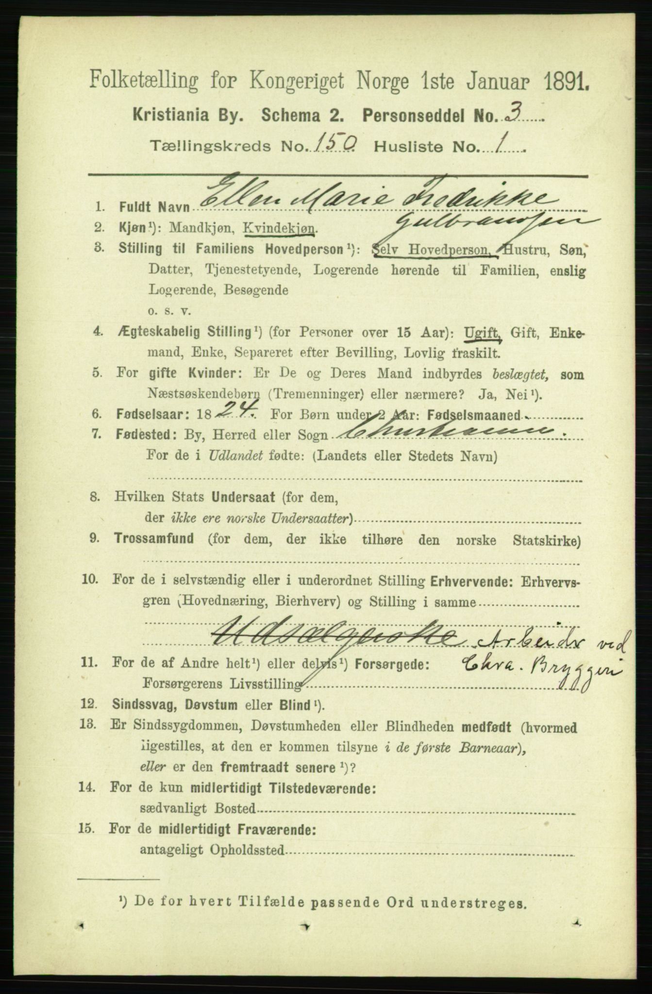 RA, 1891 census for 0301 Kristiania, 1891, p. 83822