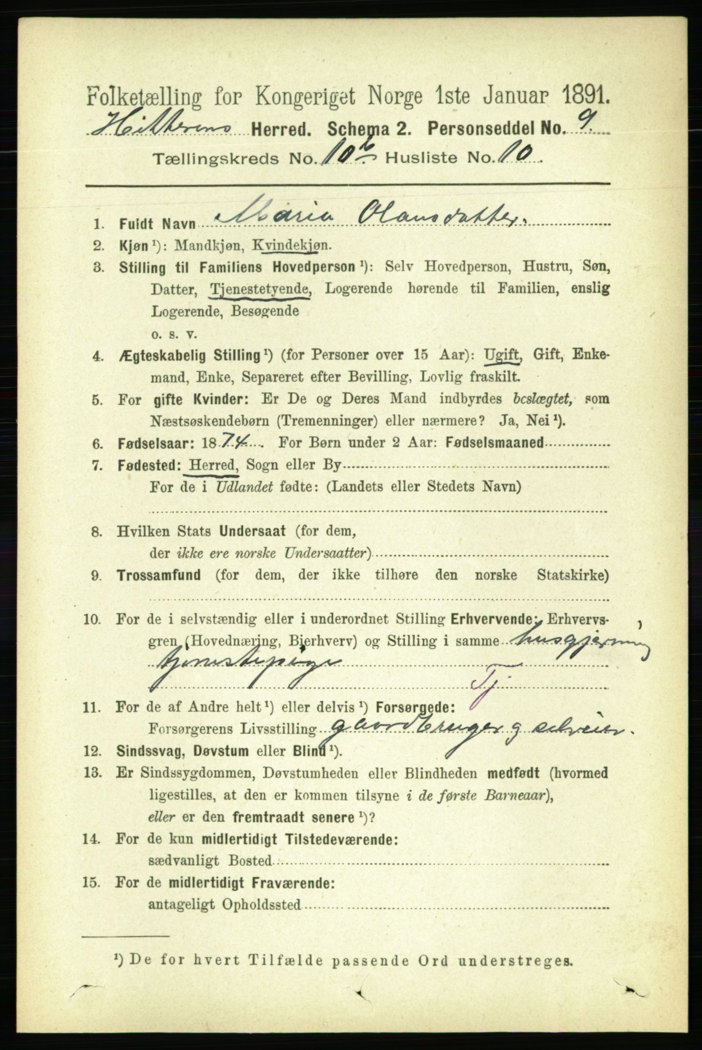 RA, 1891 census for 1617 Hitra, 1891, p. 2404