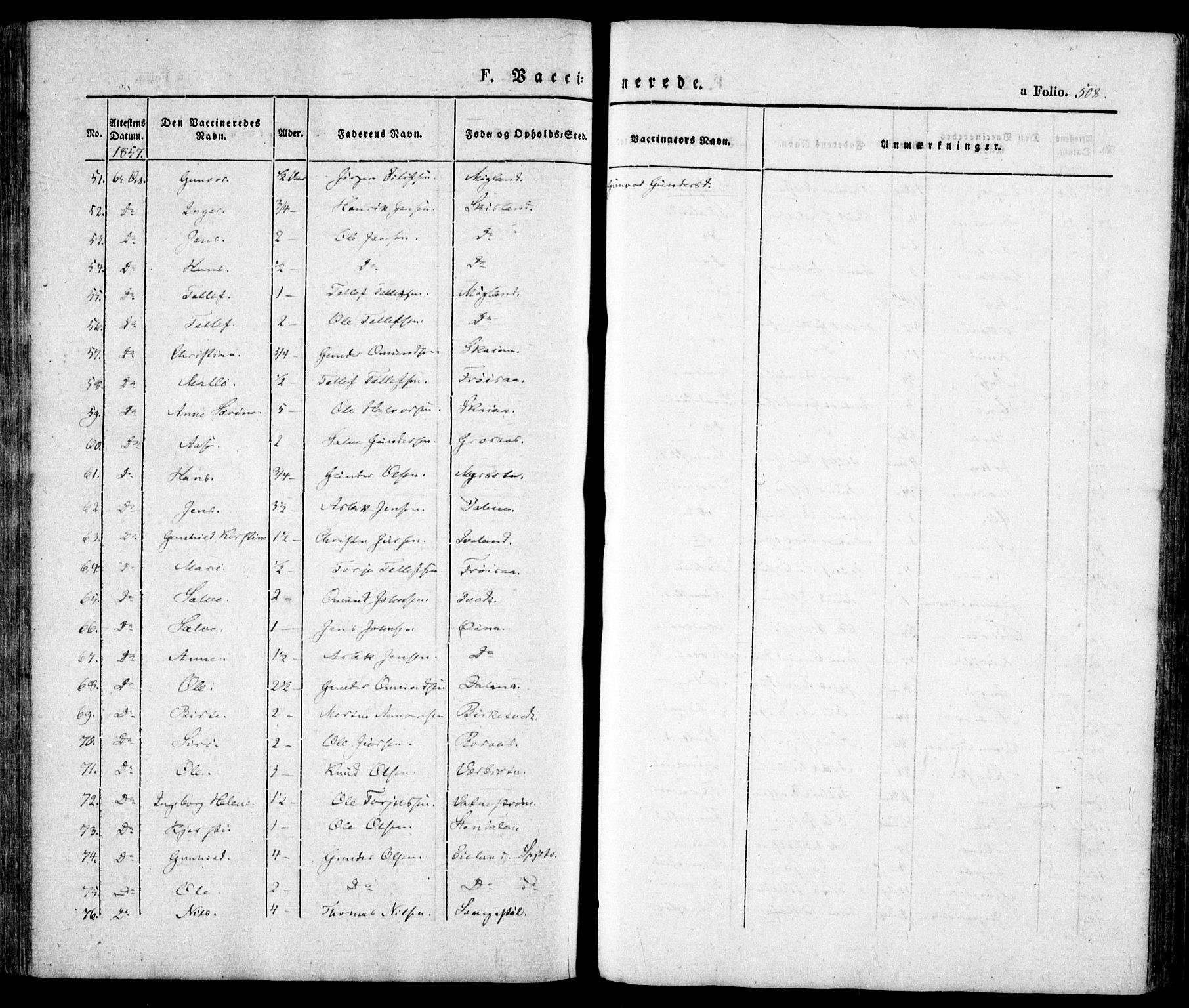 Evje sokneprestkontor, AV/SAK-1111-0008/F/Fa/Faa/L0005: Parish register (official) no. A 5, 1843-1865, p. 508