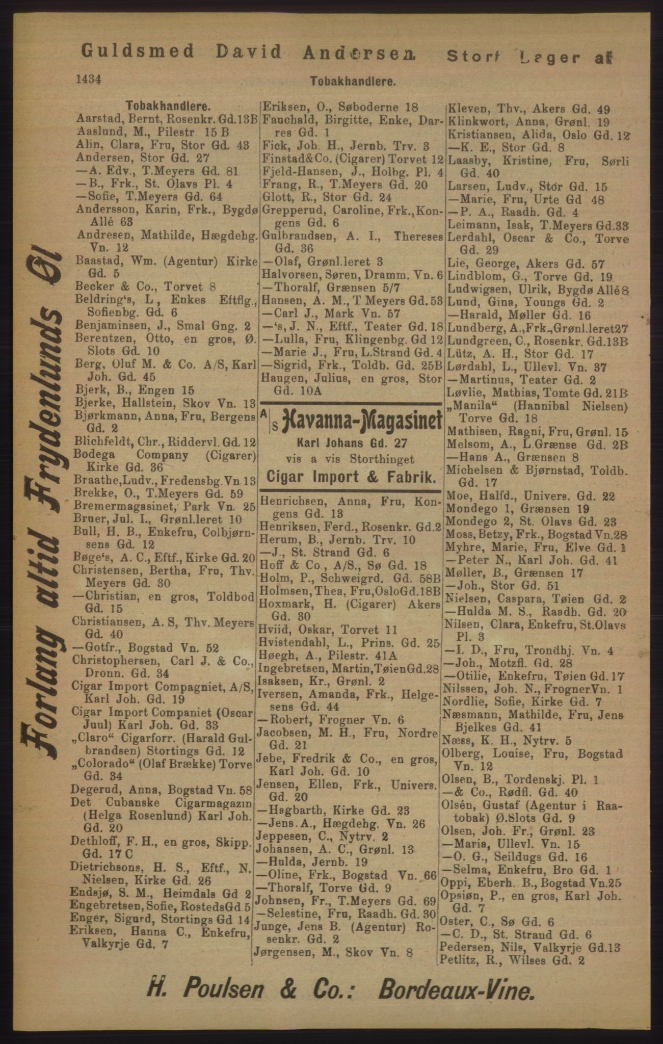 Kristiania/Oslo adressebok, PUBL/-, 1905, p. 1434