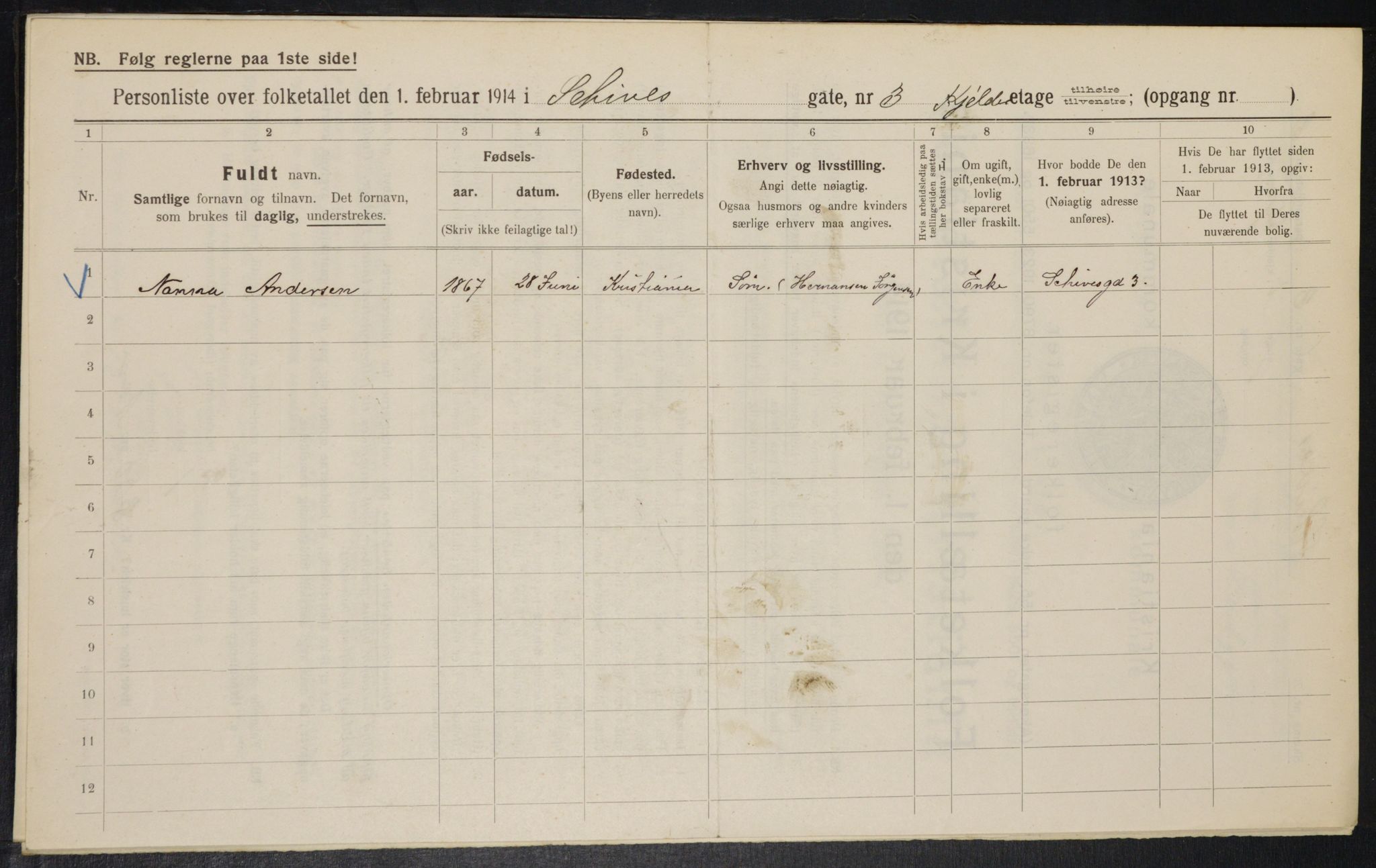 OBA, Municipal Census 1914 for Kristiania, 1914, p. 89380