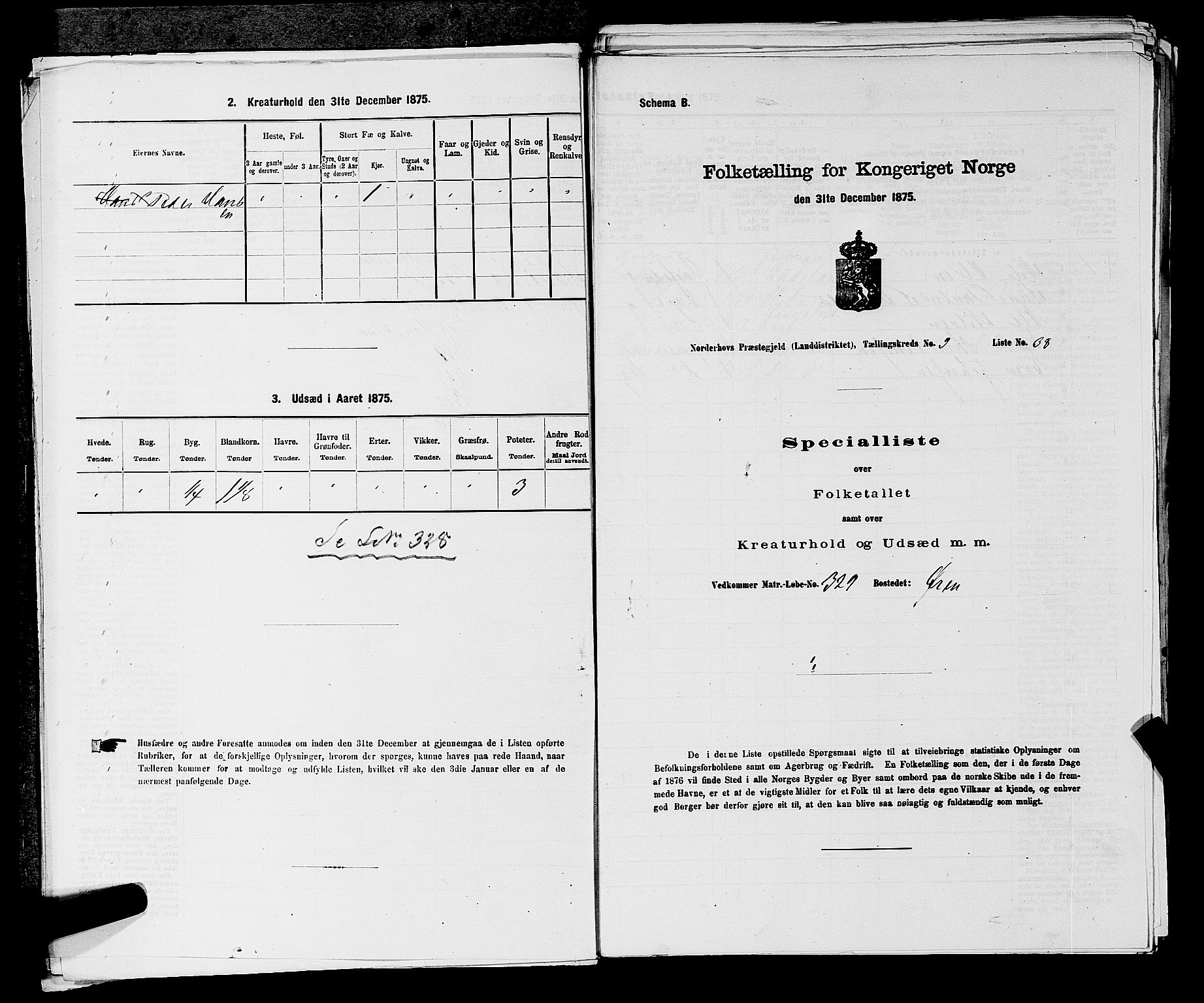 SAKO, 1875 census for 0613L Norderhov/Norderhov, Haug og Lunder, 1875, p. 1742