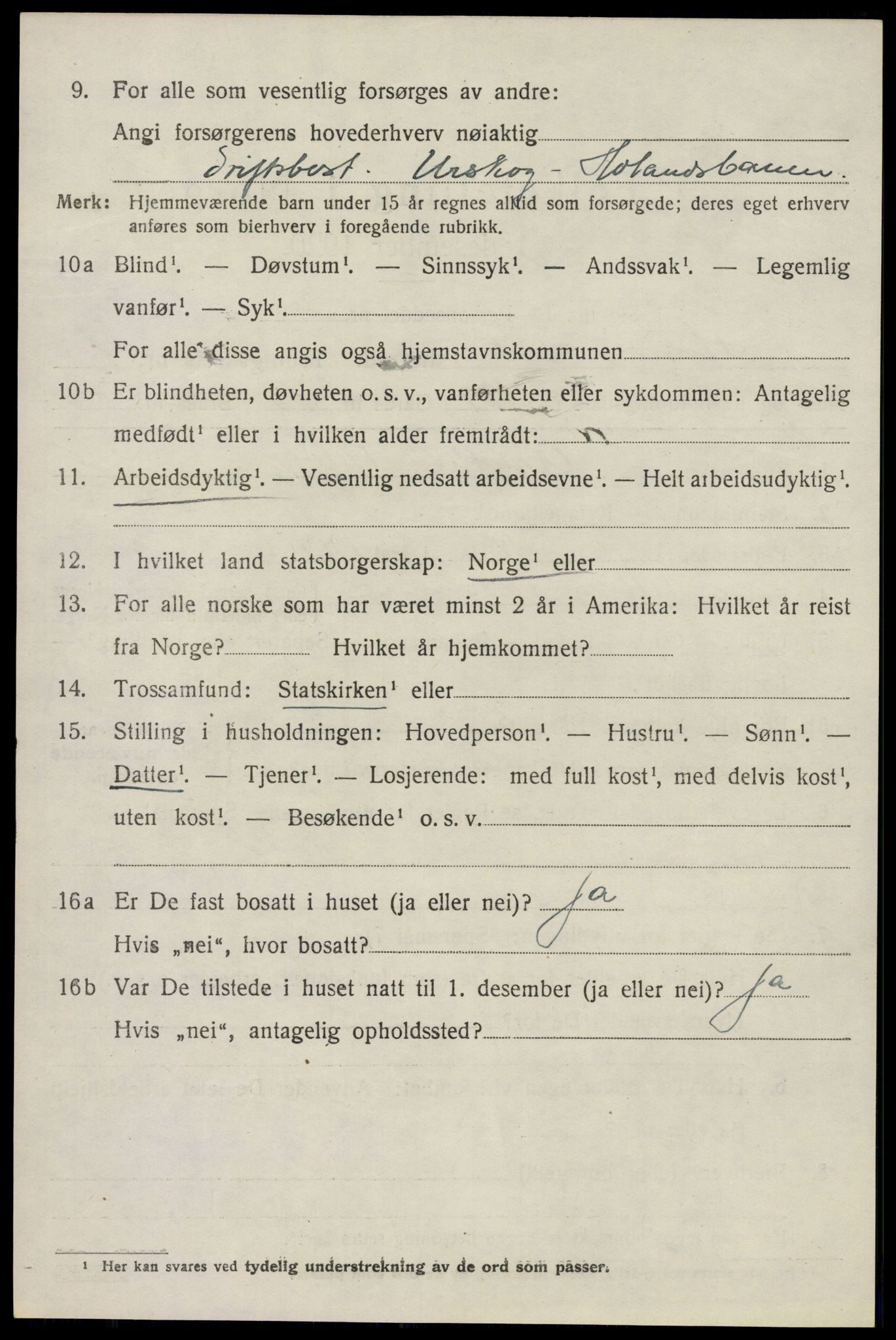 SAO, 1920 census for Høland, 1920, p. 3698