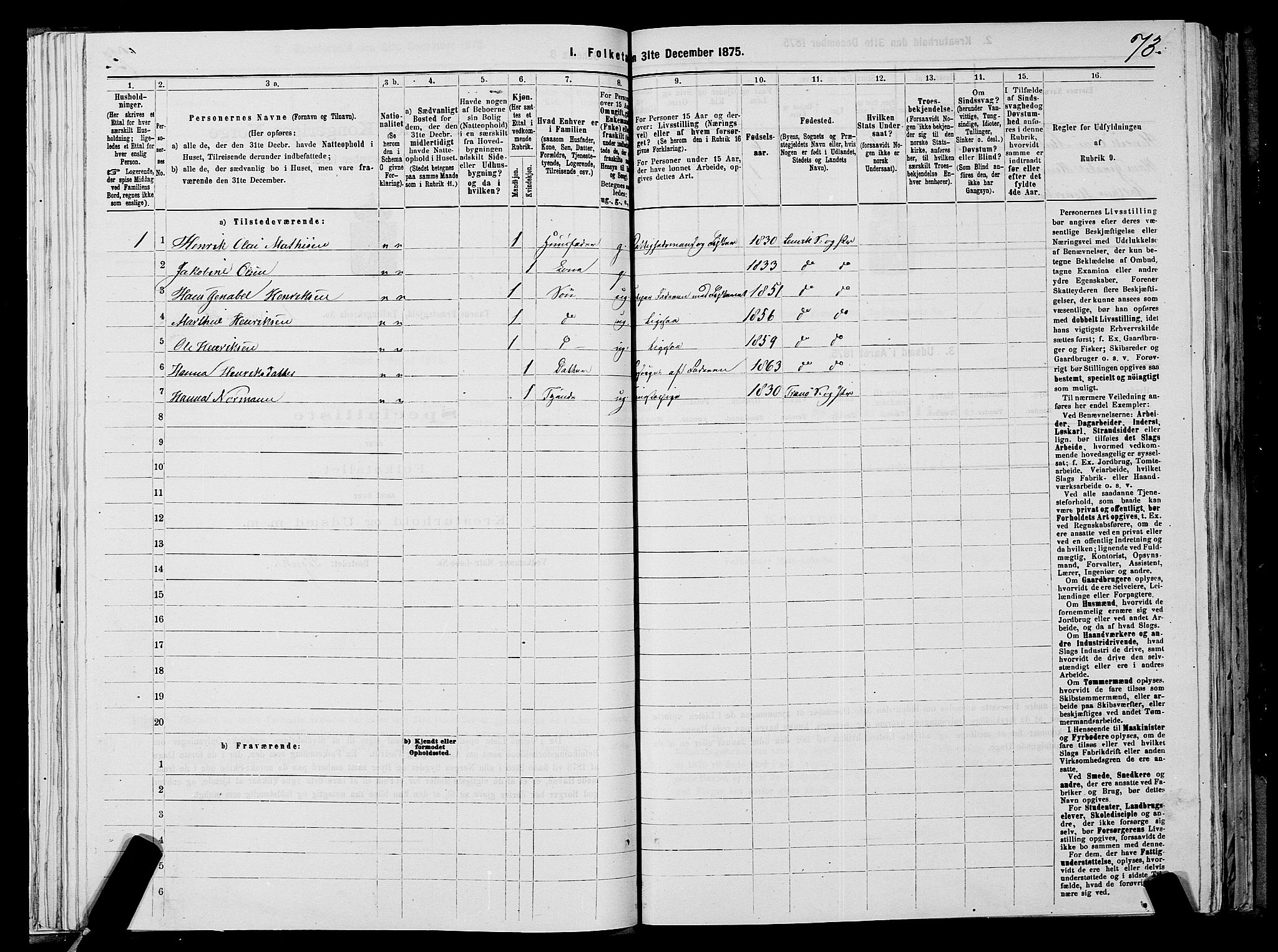 SATØ, 1875 census for 2025P Tana, 1875, p. 1073