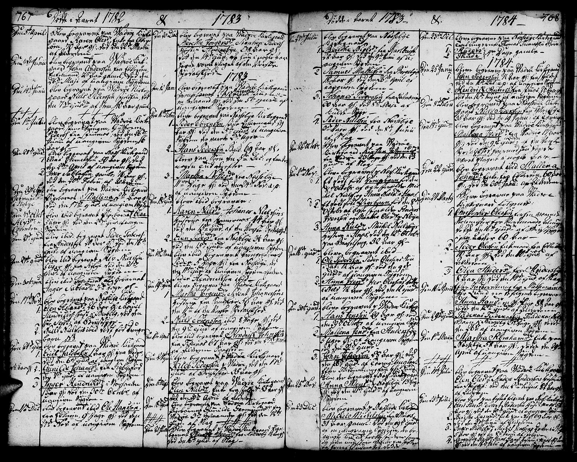 Vadsø sokneprestkontor, SATØ/S-1325/H/Ha/L0002kirke: Parish register (official) no. 2, 1764-1821, p. 767-768