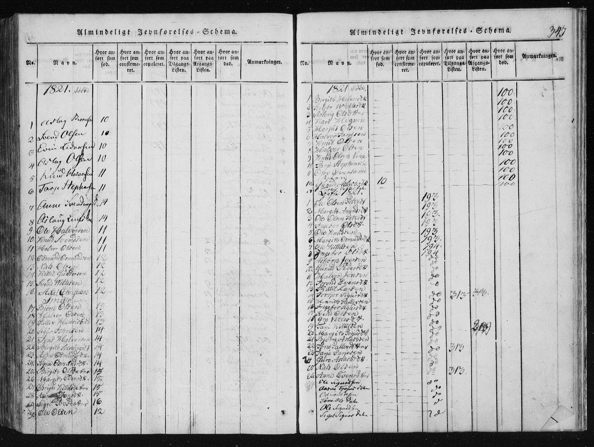 Vinje kirkebøker, SAKO/A-312/F/Fa/L0003: Parish register (official) no. I 3, 1814-1843, p. 347