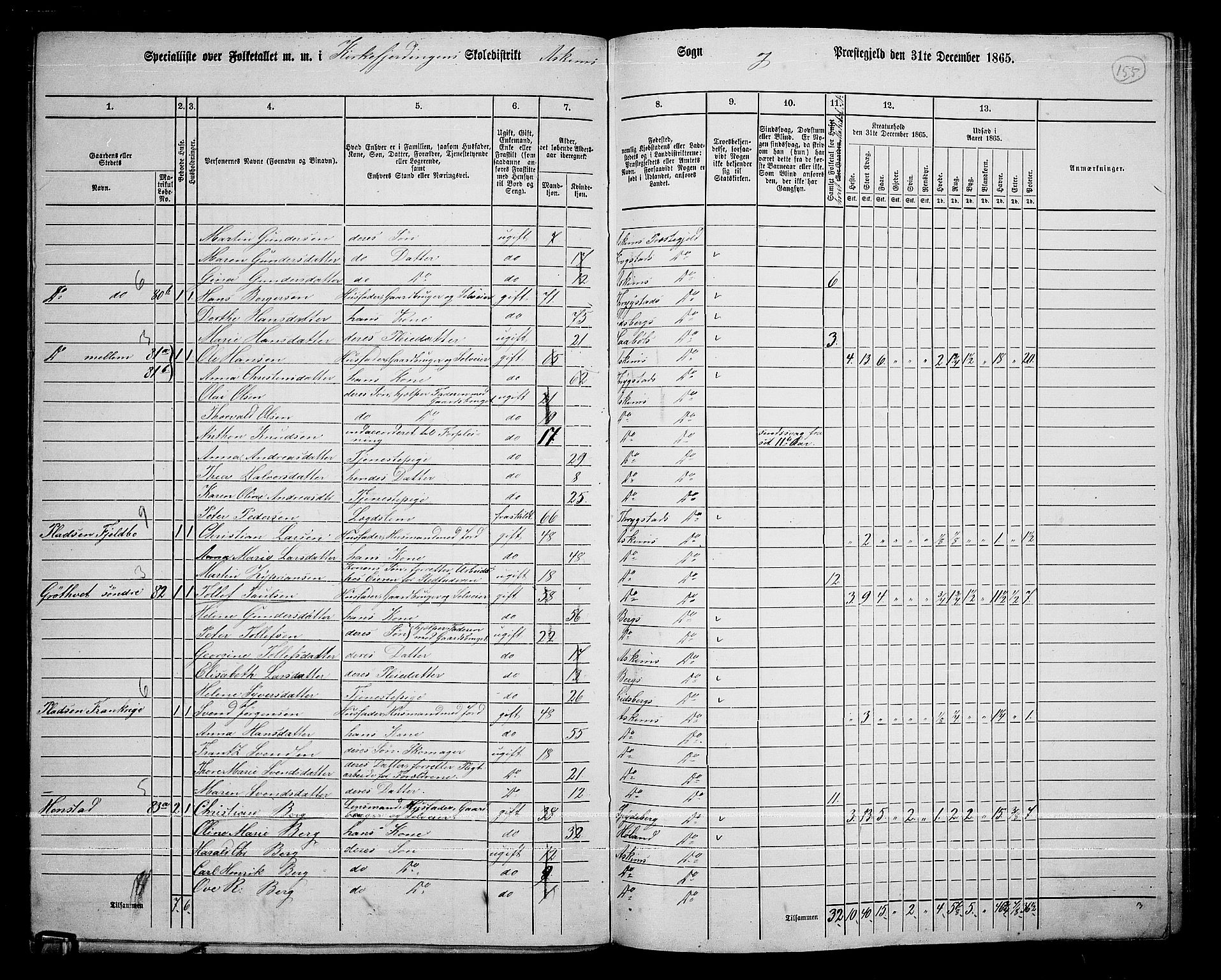 RA, 1865 census for Askim, 1865, p. 18