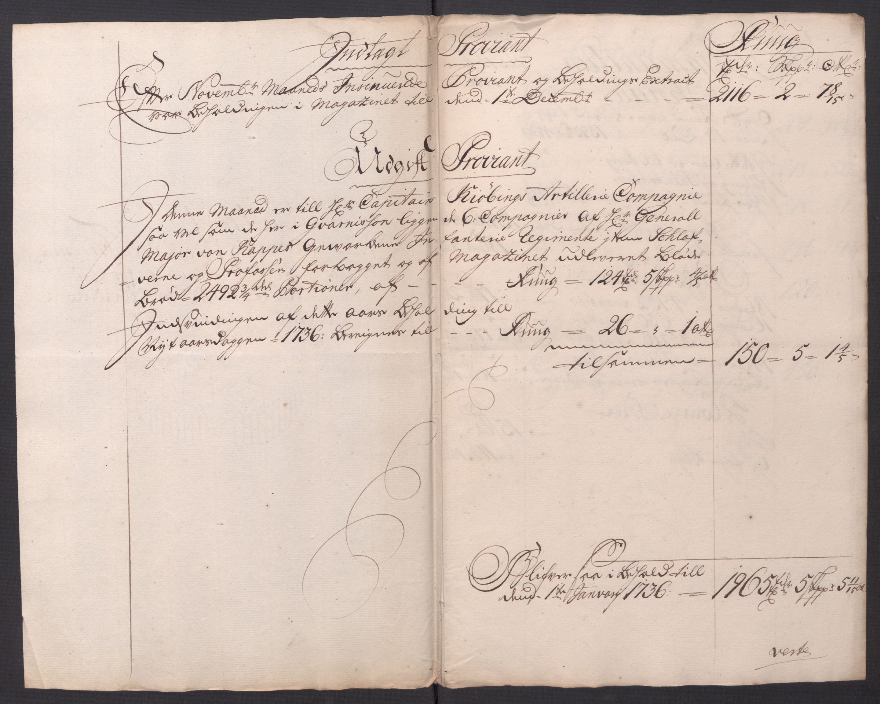 Kommanderende general (KG I) med Det norske krigsdirektorium, RA/EA-5419/D/L0154: Fredriksten festning: Brev, inventarfortegnelser og regnskapsekstrakter, 1730-1739, p. 419