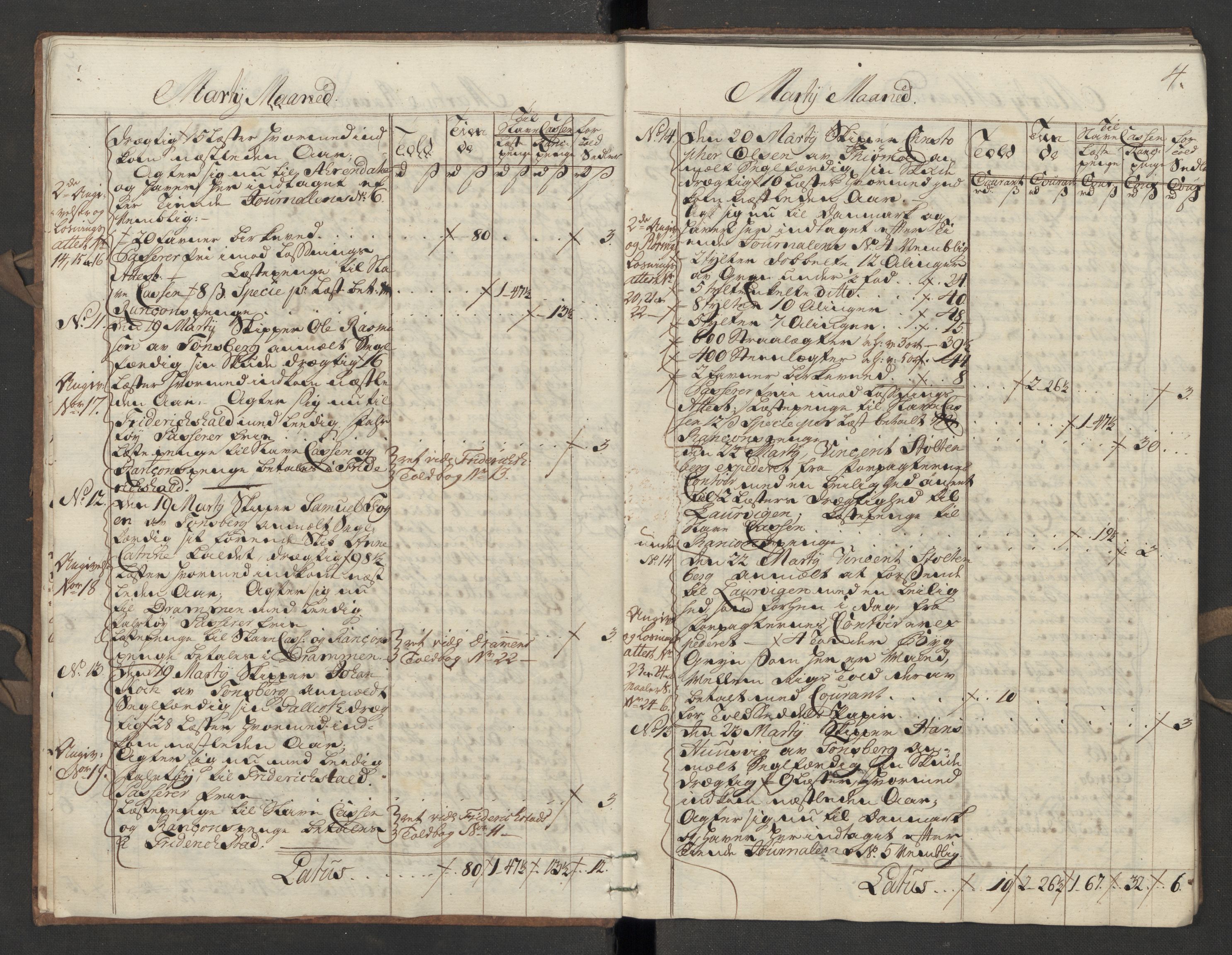 Generaltollkammeret, tollregnskaper, AV/RA-EA-5490/R10/L0018/0002: Tollregnskaper Tønsberg / Utgående hovedtollbok, 1756, p. 3b-4a