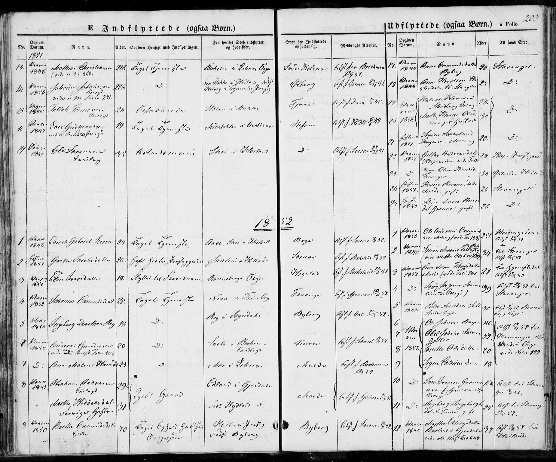 Håland sokneprestkontor, SAST/A-101802/001/30BA/L0006: Parish register (official) no. A 6, 1842-1853, p. 203