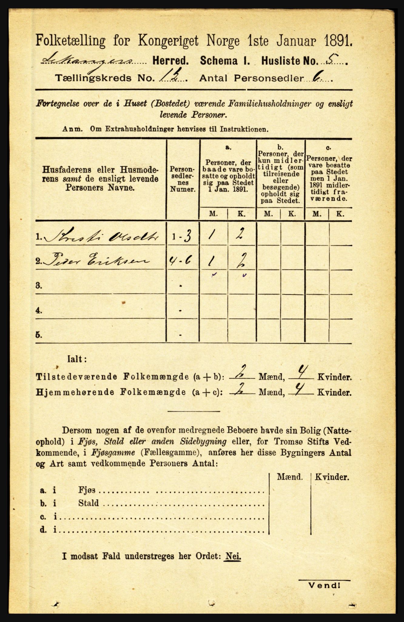 RA, 1891 census for 1419 Leikanger, 1891, p. 2328