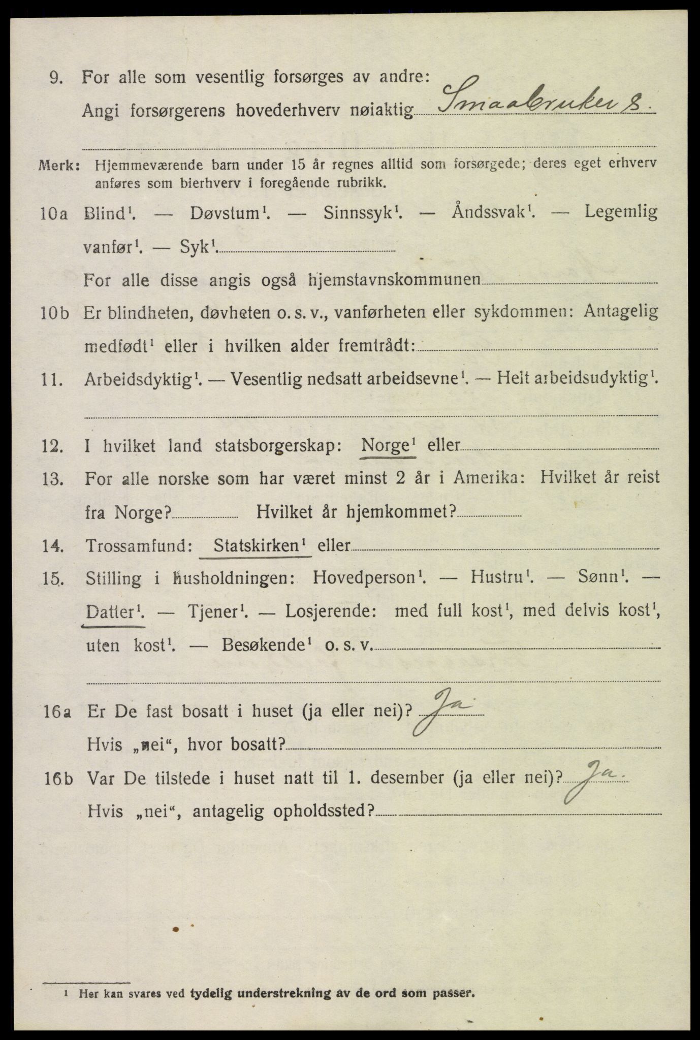 SAH, 1920 census for Nord-Aurdal, 1920, p. 8327