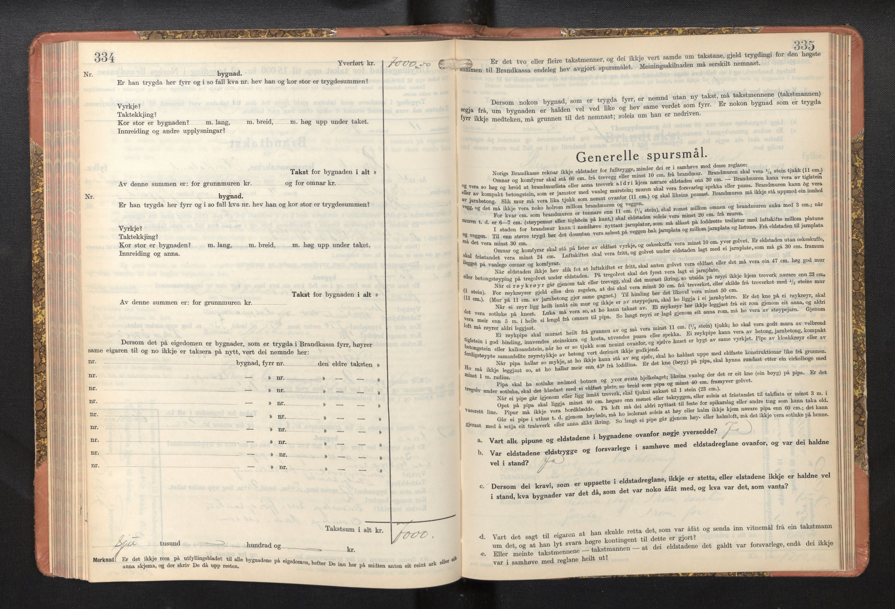 Lensmannen i Bruvik, AV/SAB-A-31301/0012/L0011: Branntakstprotokoll, skjematakst, 1936-1949, p. 334-335