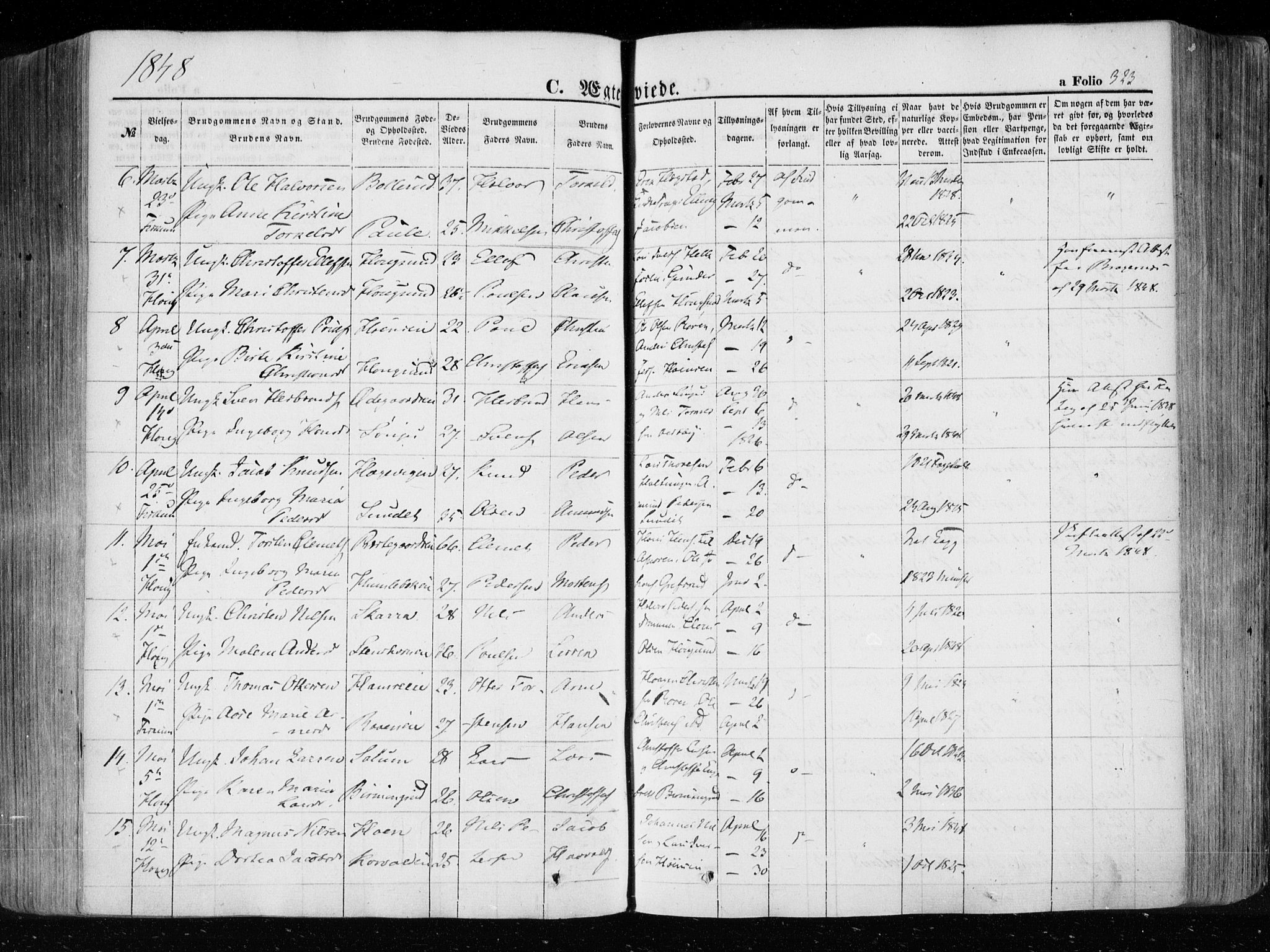 Eiker kirkebøker, AV/SAKO-A-4/F/Fa/L0014: Parish register (official) no. I 14, 1846-1854, p. 323