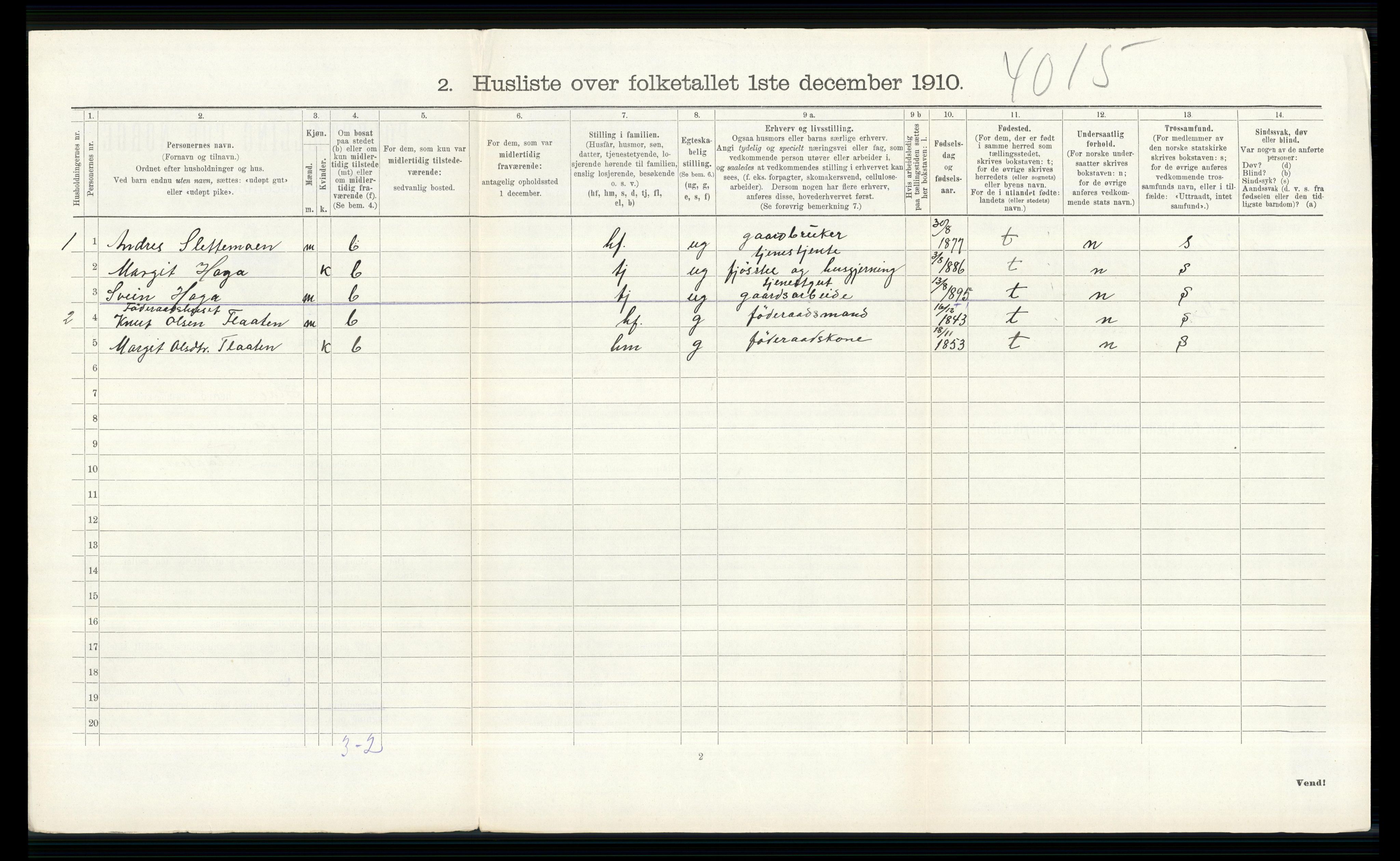 RA, 1910 census for Hol, 1910, p. 674