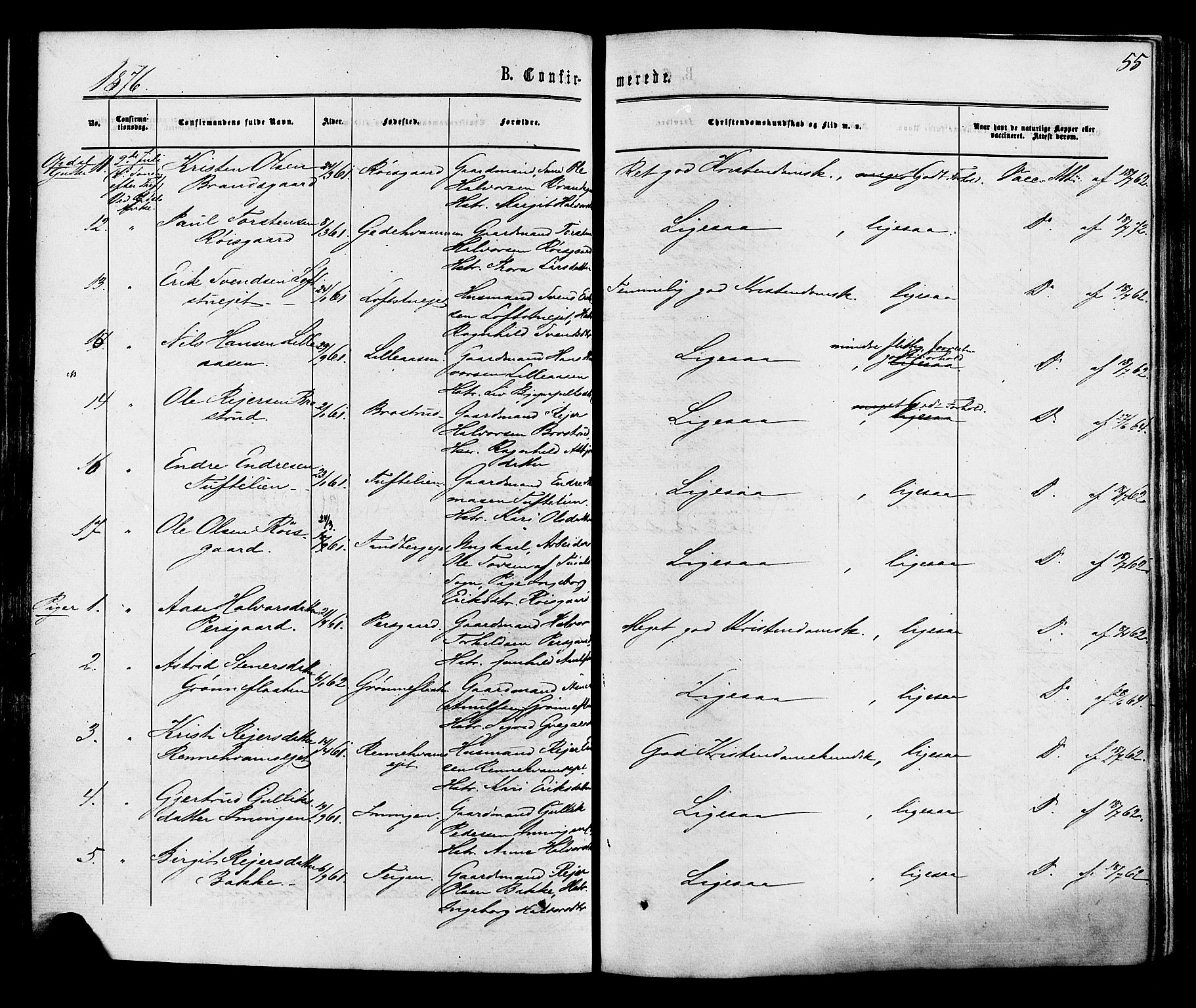 Nore kirkebøker, AV/SAKO-A-238/F/Fa/L0004: Parish register (official) no. I 4, 1867-1877, p. 55