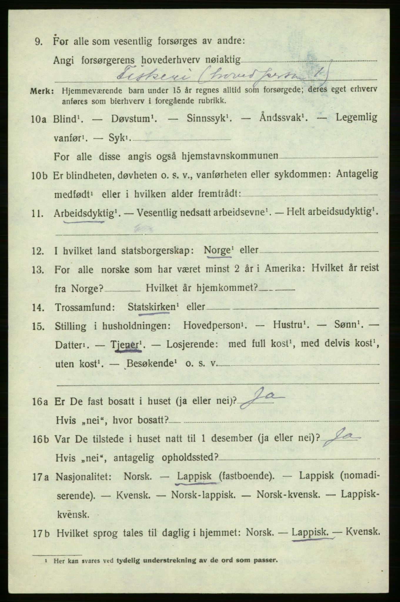 SATØ, 1920 census for , 1920, p. 1589