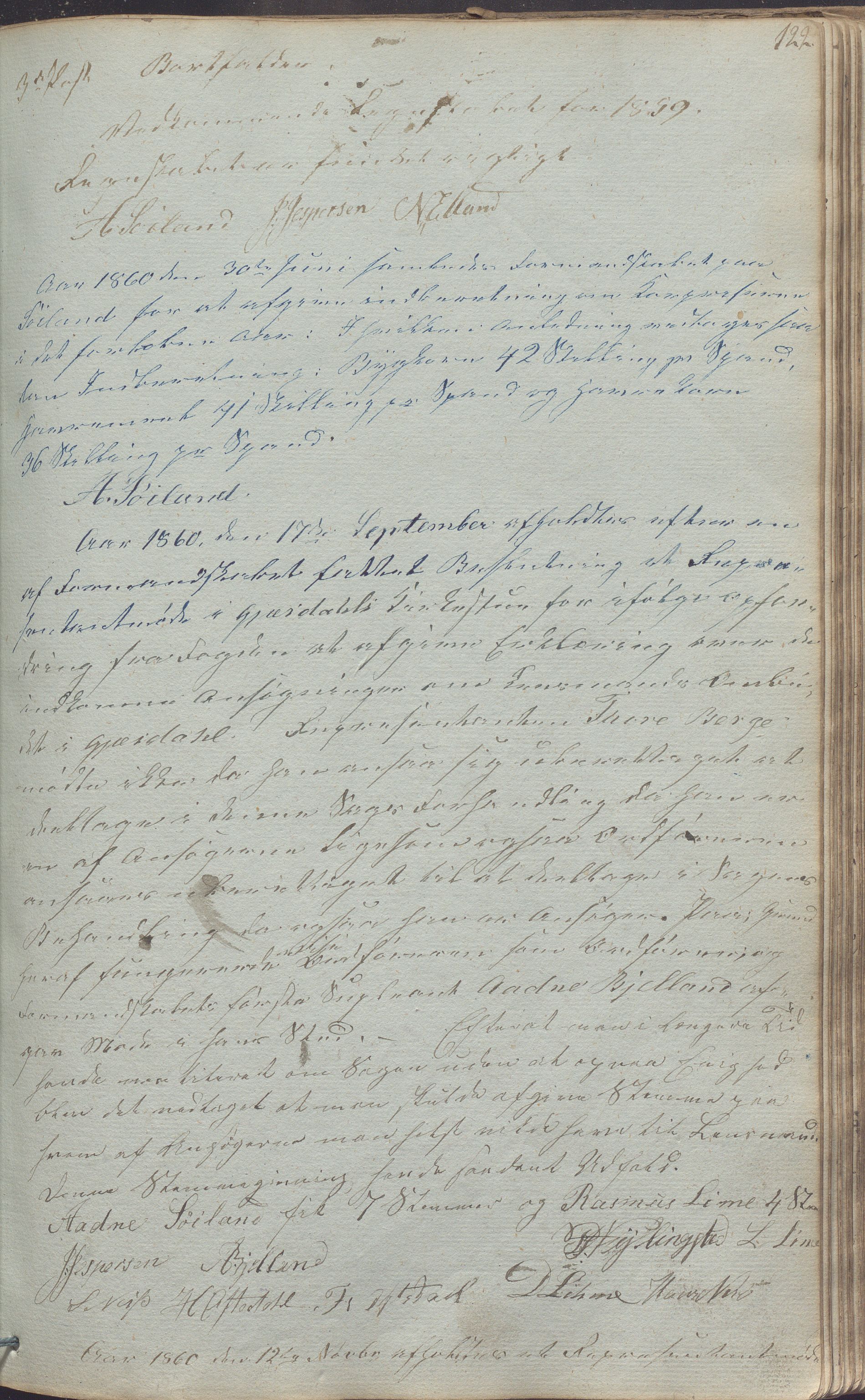 Gjesdal kommune - Formannskapet, IKAR/K-101383/A/Aa/L0001: Møtebok, 1837-1875, p. 122a