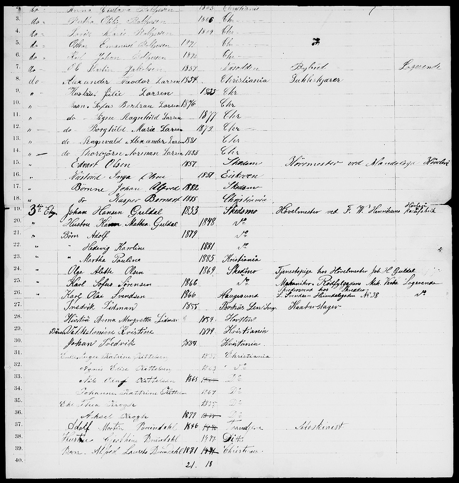 RA, 1885 census for 0301 Kristiania, 1885, p. 7249