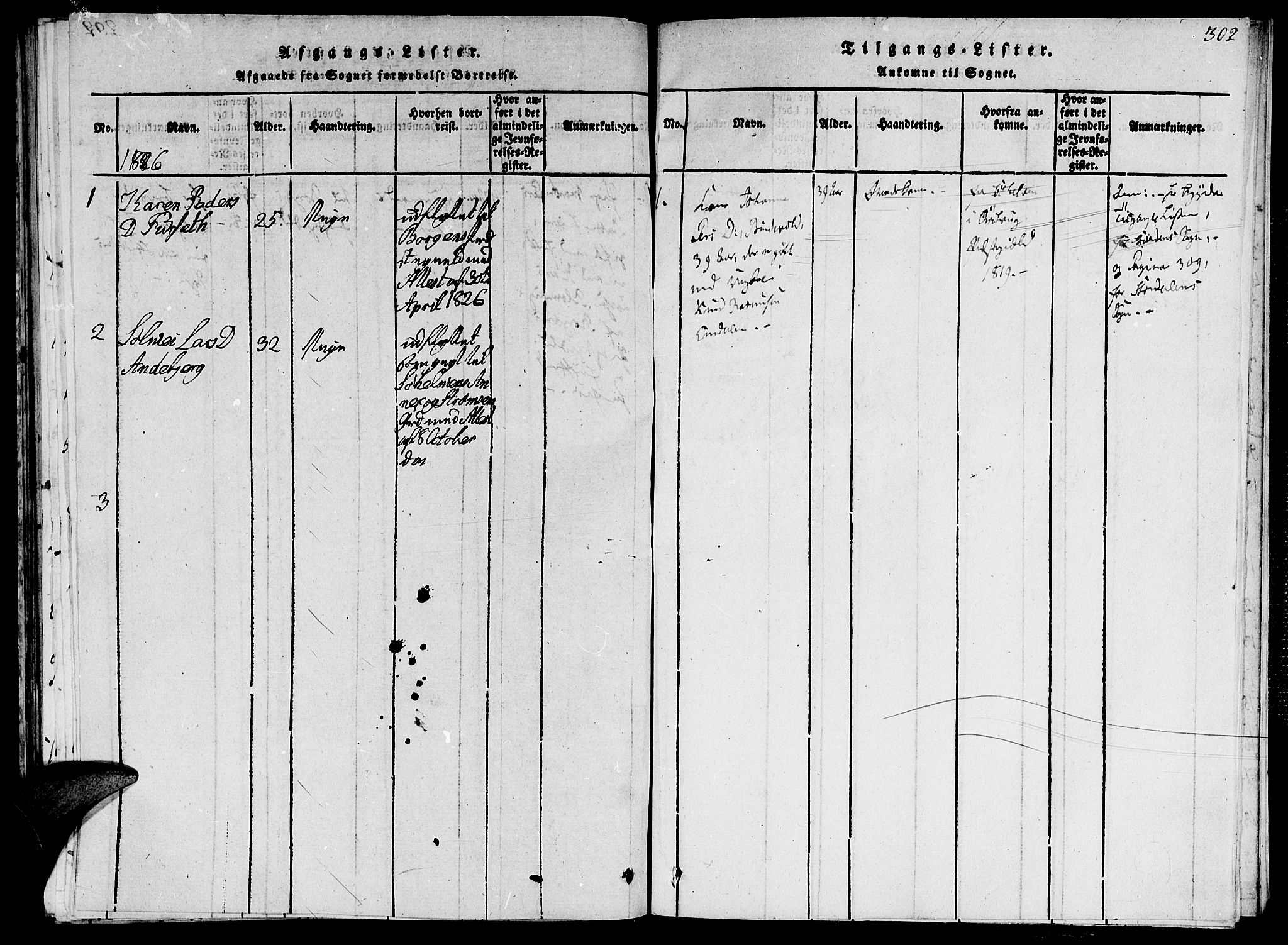Ministerialprotokoller, klokkerbøker og fødselsregistre - Møre og Romsdal, SAT/A-1454/520/L0273: Parish register (official) no. 520A03, 1817-1826, p. 302