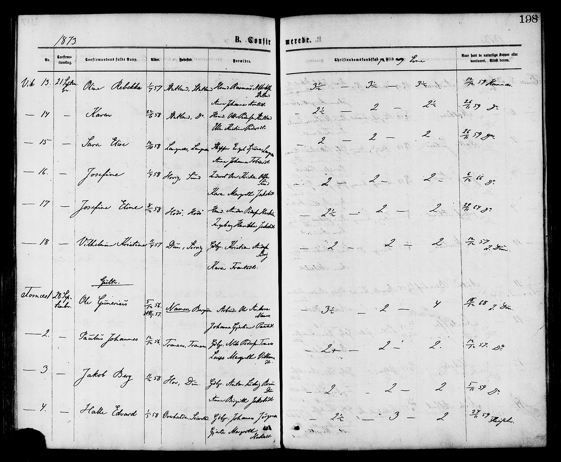 Ministerialprotokoller, klokkerbøker og fødselsregistre - Nord-Trøndelag, SAT/A-1458/773/L0616: Parish register (official) no. 773A07, 1870-1887, p. 198