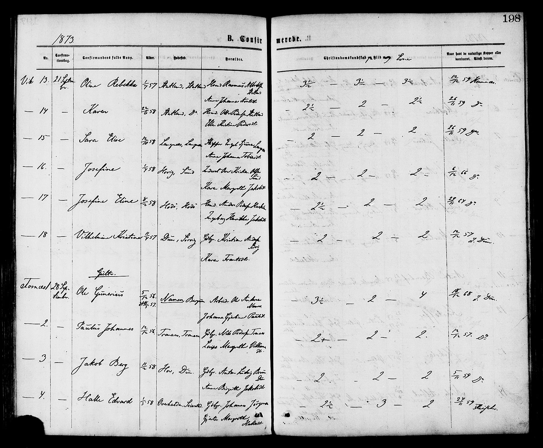 Ministerialprotokoller, klokkerbøker og fødselsregistre - Nord-Trøndelag, AV/SAT-A-1458/773/L0616: Parish register (official) no. 773A07, 1870-1887, p. 198