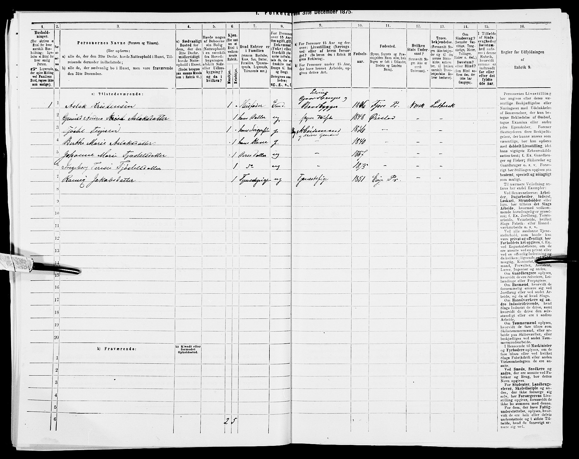 SAK, 1875 census for 0920P Øyestad, 1875, p. 388