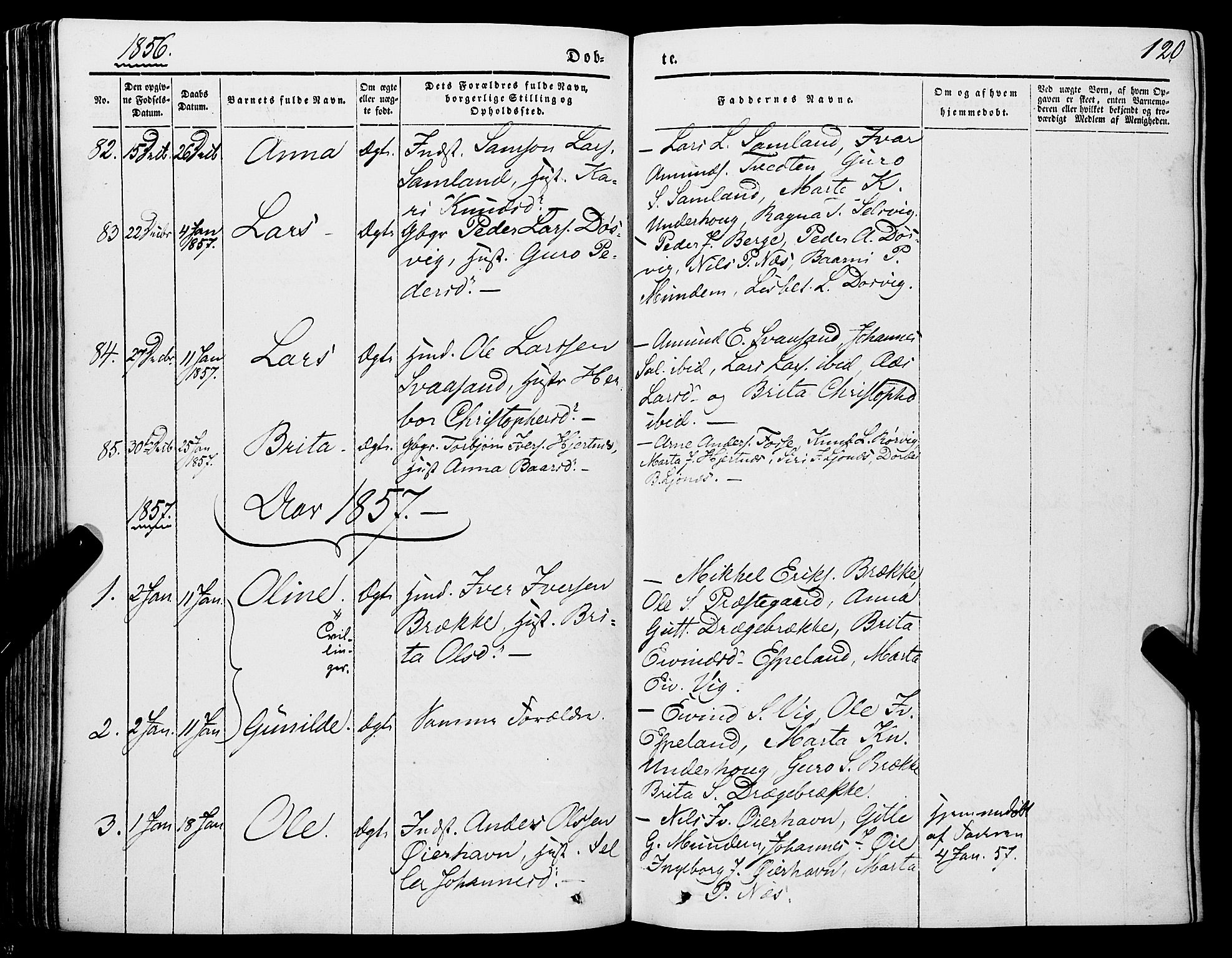 Strandebarm sokneprestembete, AV/SAB-A-78401/H/Haa: Parish register (official) no. A 7, 1844-1872, p. 120