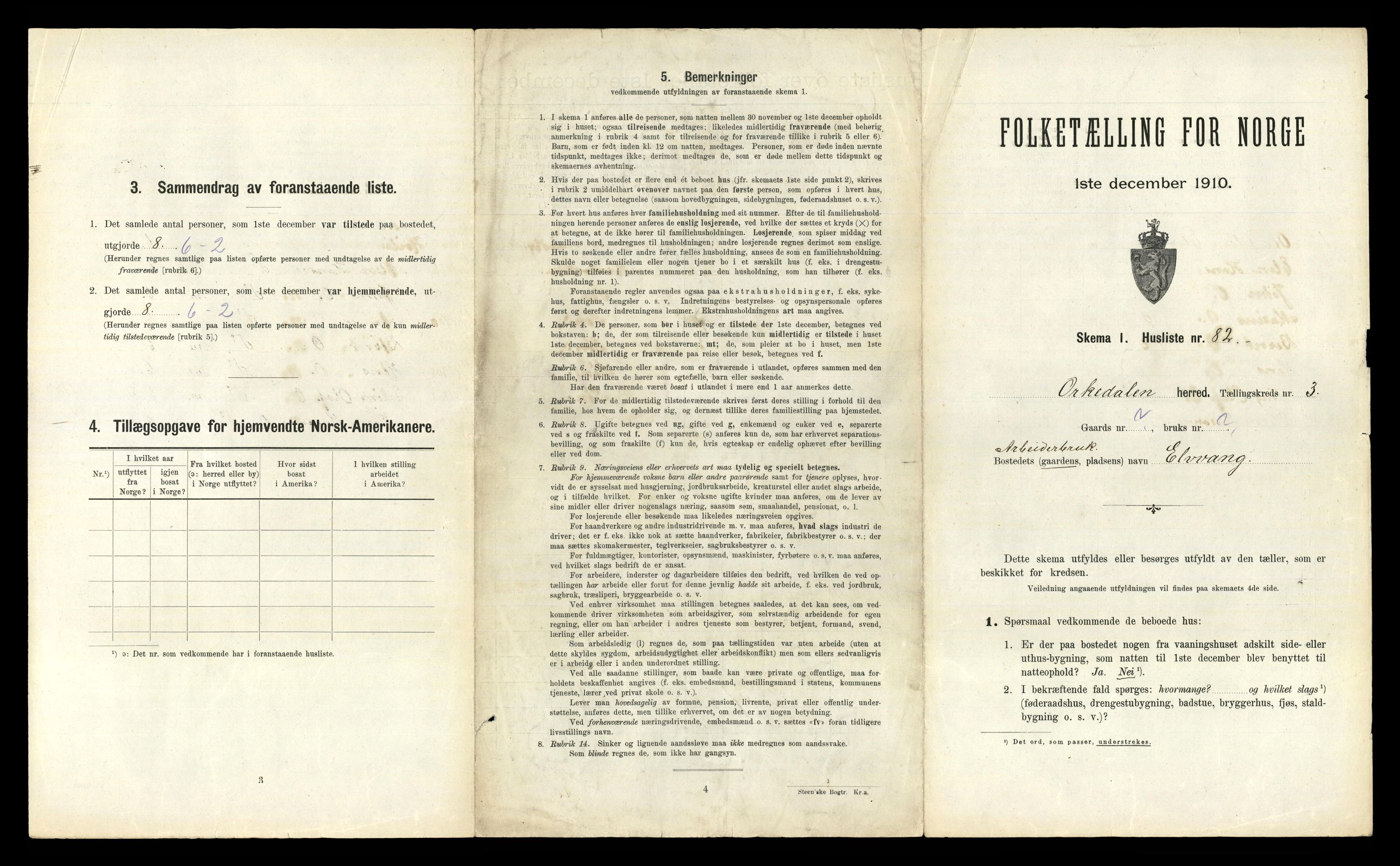 RA, 1910 census for Orkdal, 1910, p. 1091