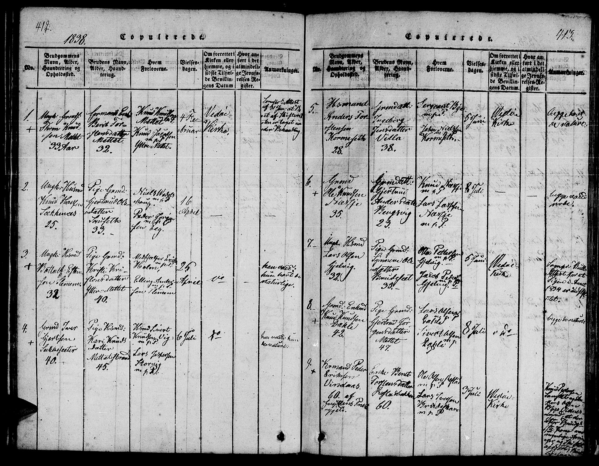 Ministerialprotokoller, klokkerbøker og fødselsregistre - Møre og Romsdal, SAT/A-1454/547/L0602: Parish register (official) no. 547A04, 1818-1845, p. 412-413