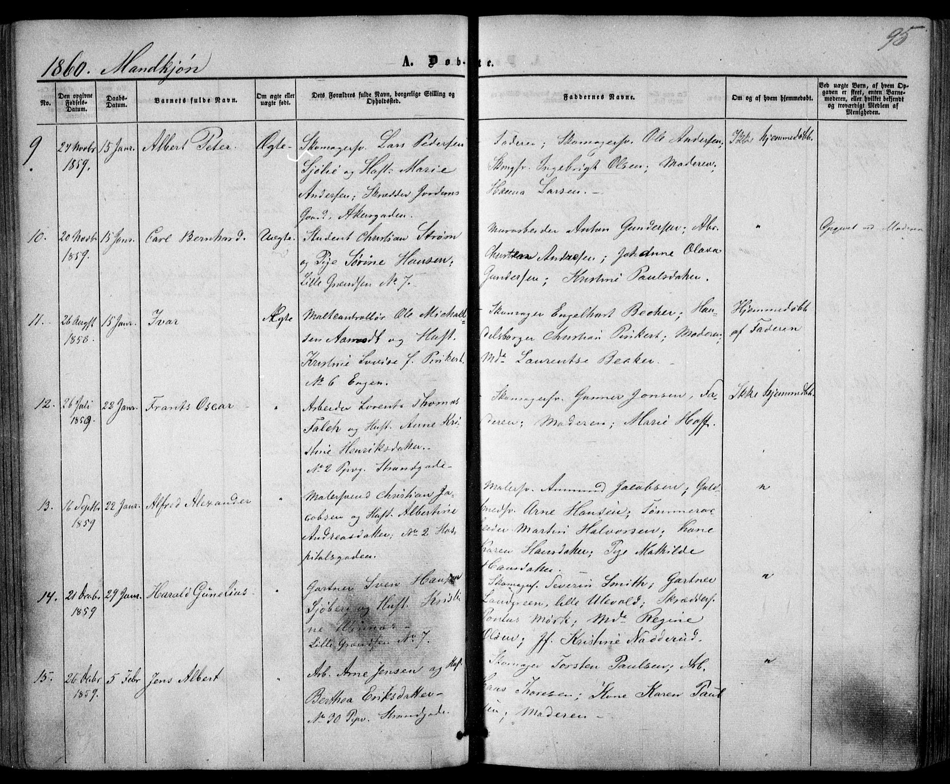 Trefoldighet prestekontor Kirkebøker, SAO/A-10882/F/Fa/L0001: Parish register (official) no. I 1, 1858-1863, p. 95