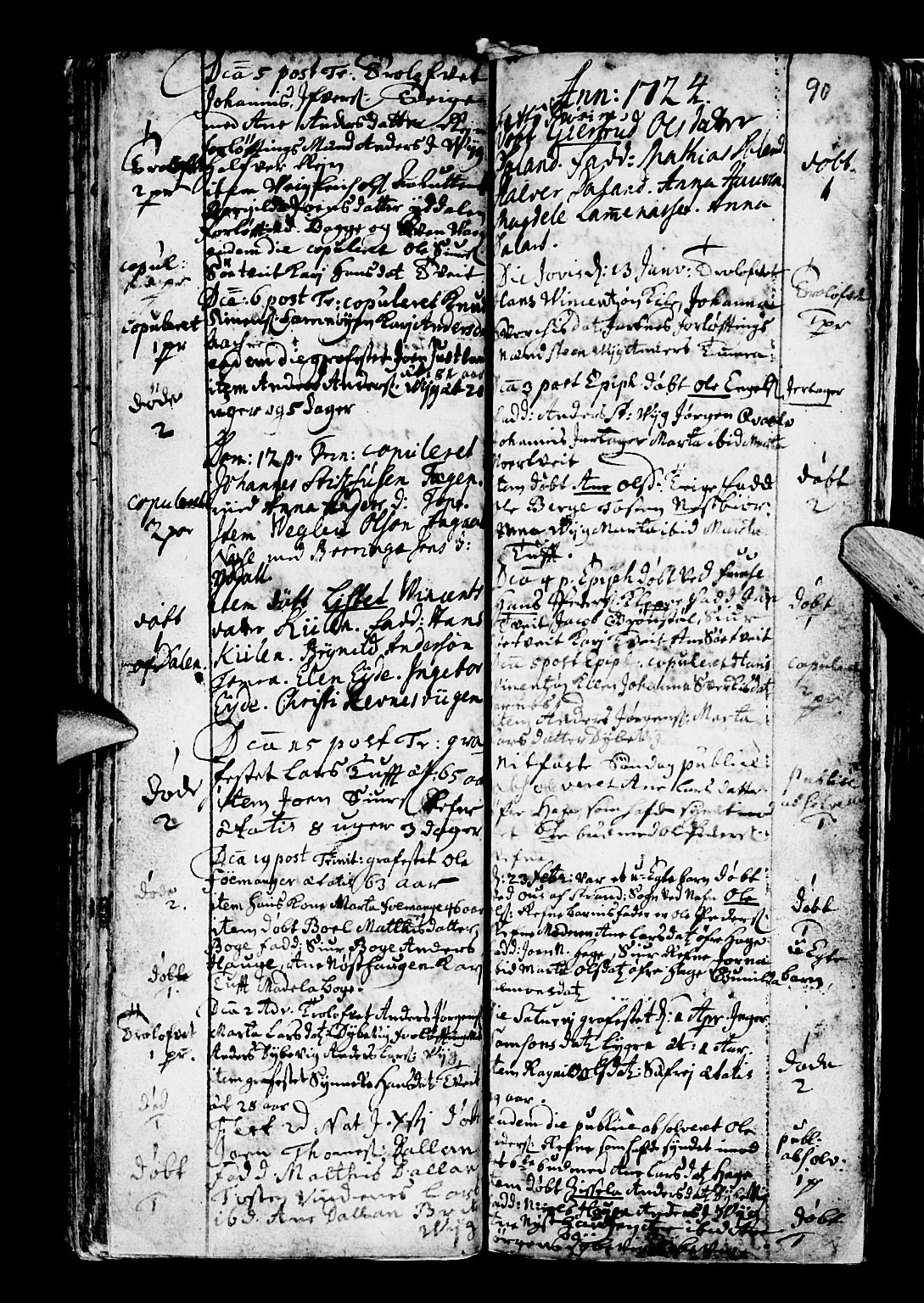 Os sokneprestembete, SAB/A-99929: Parish register (official) no. A 5, 1669-1760, p. 90